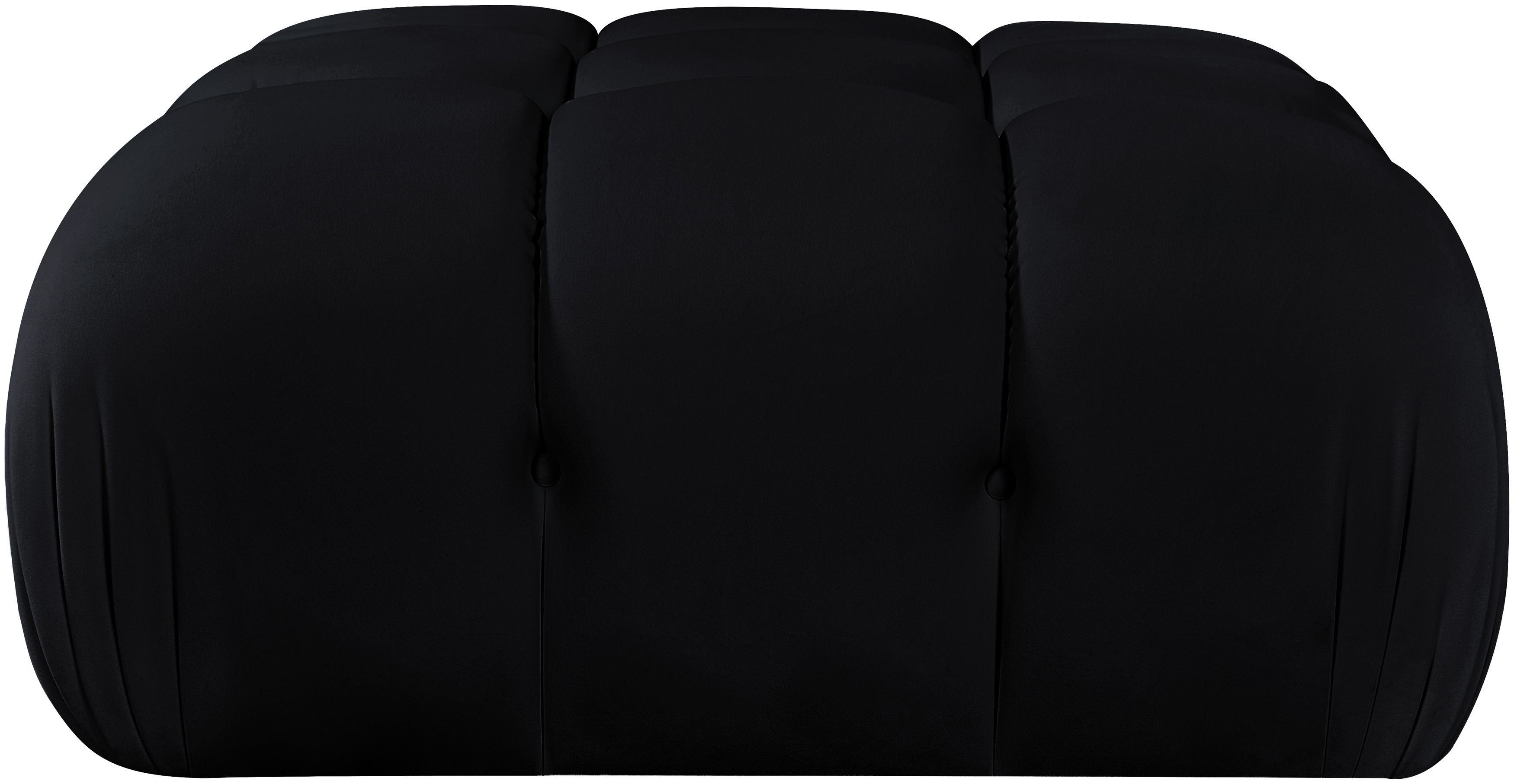 Orin - Velvet Performance Fabric Upholstered Modular Ottoman - Black
