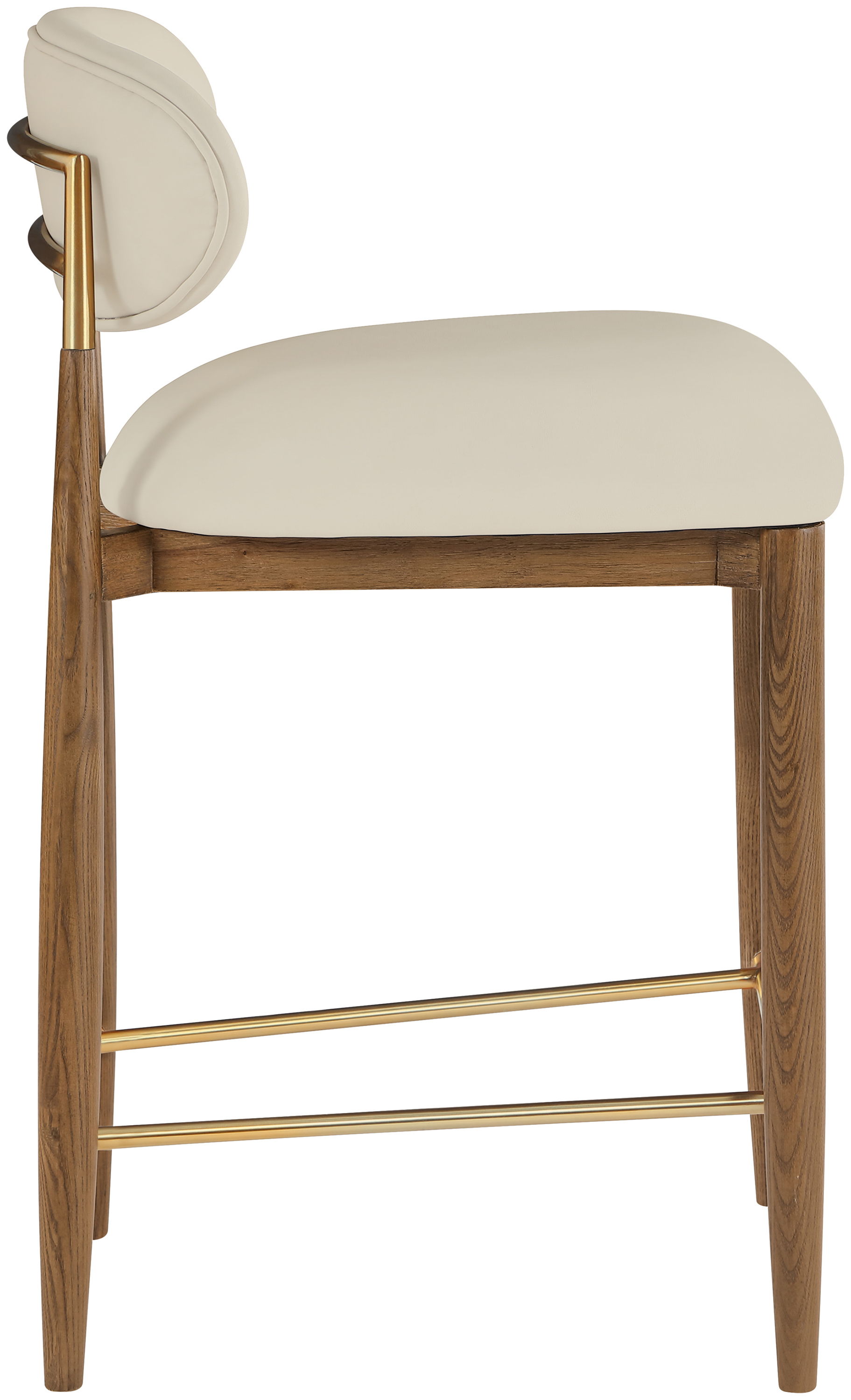 Riccio - Vegan Leather Upholstered Stool - Beige