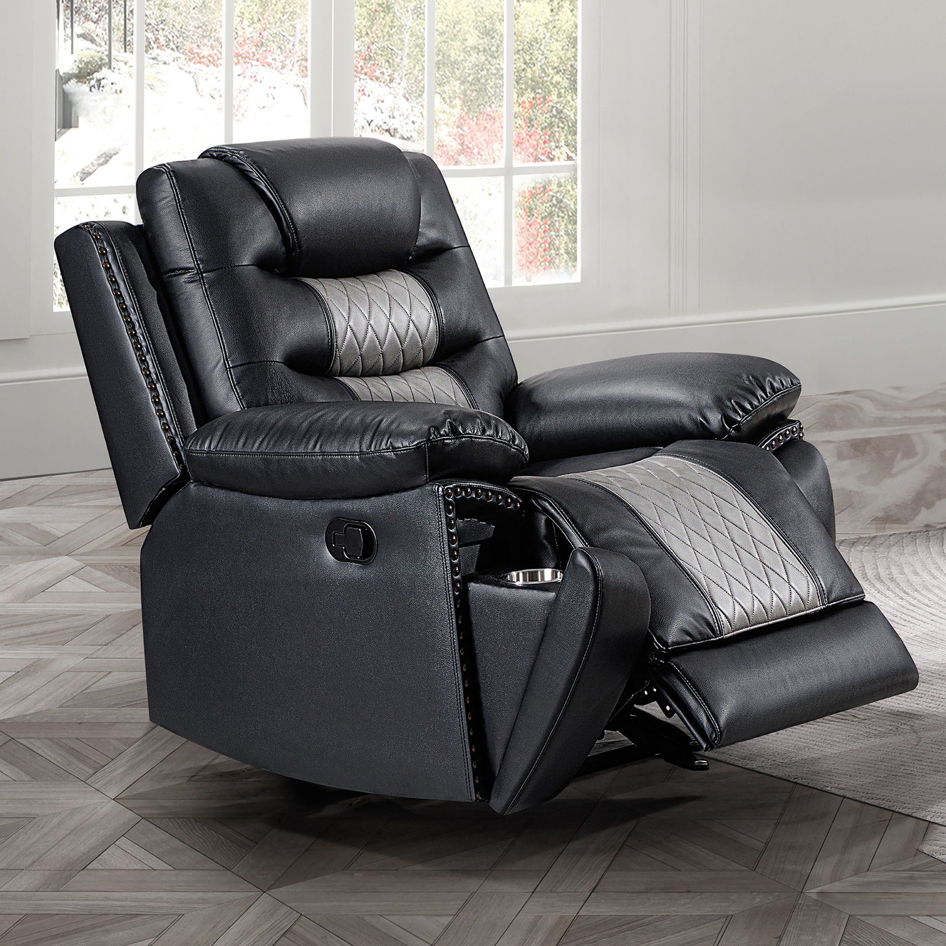 Nikko - Glider Recliner - Black / Gray, black