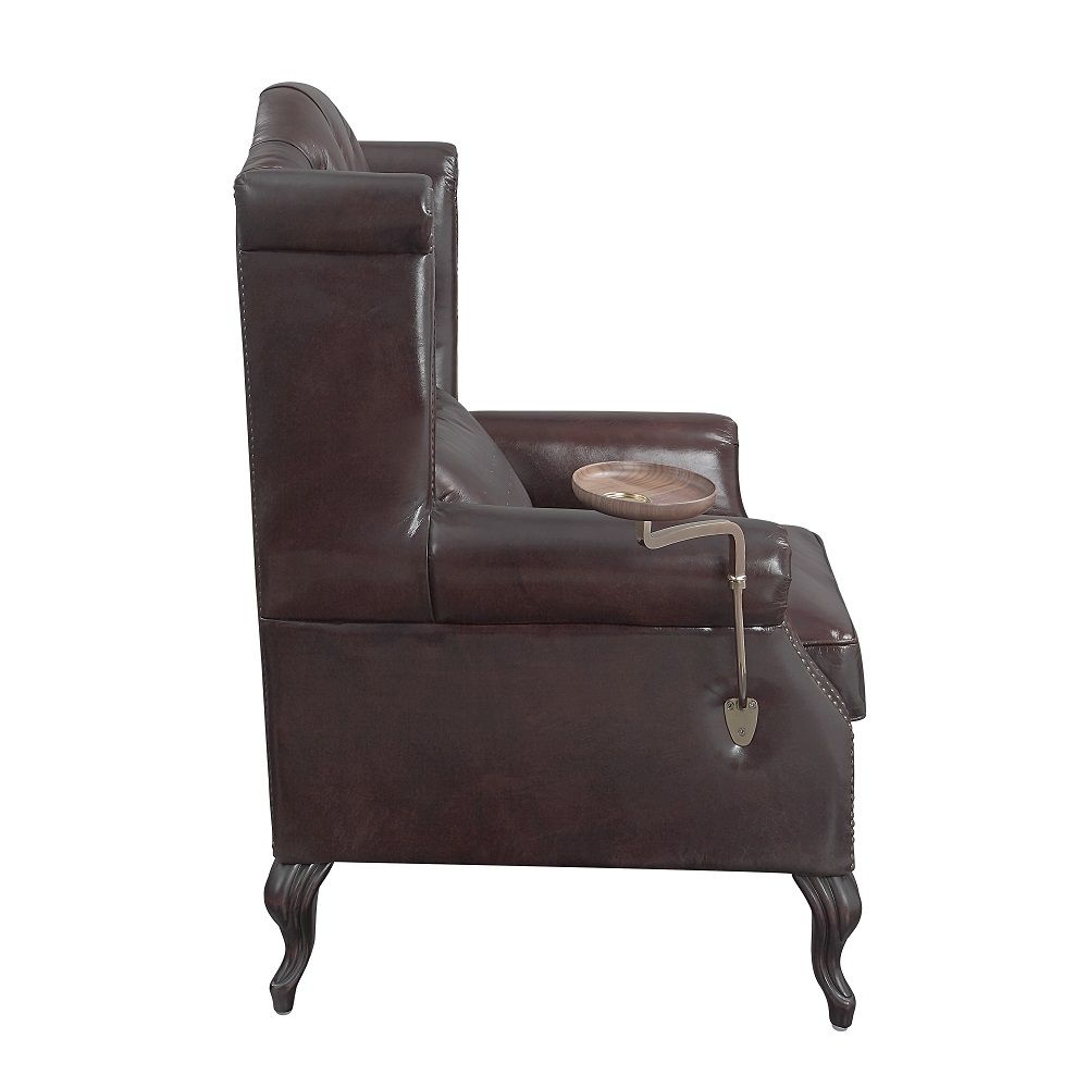 Pino - Accent Chair - Vintage Brown Top Grain Leather, dark brown, view 3