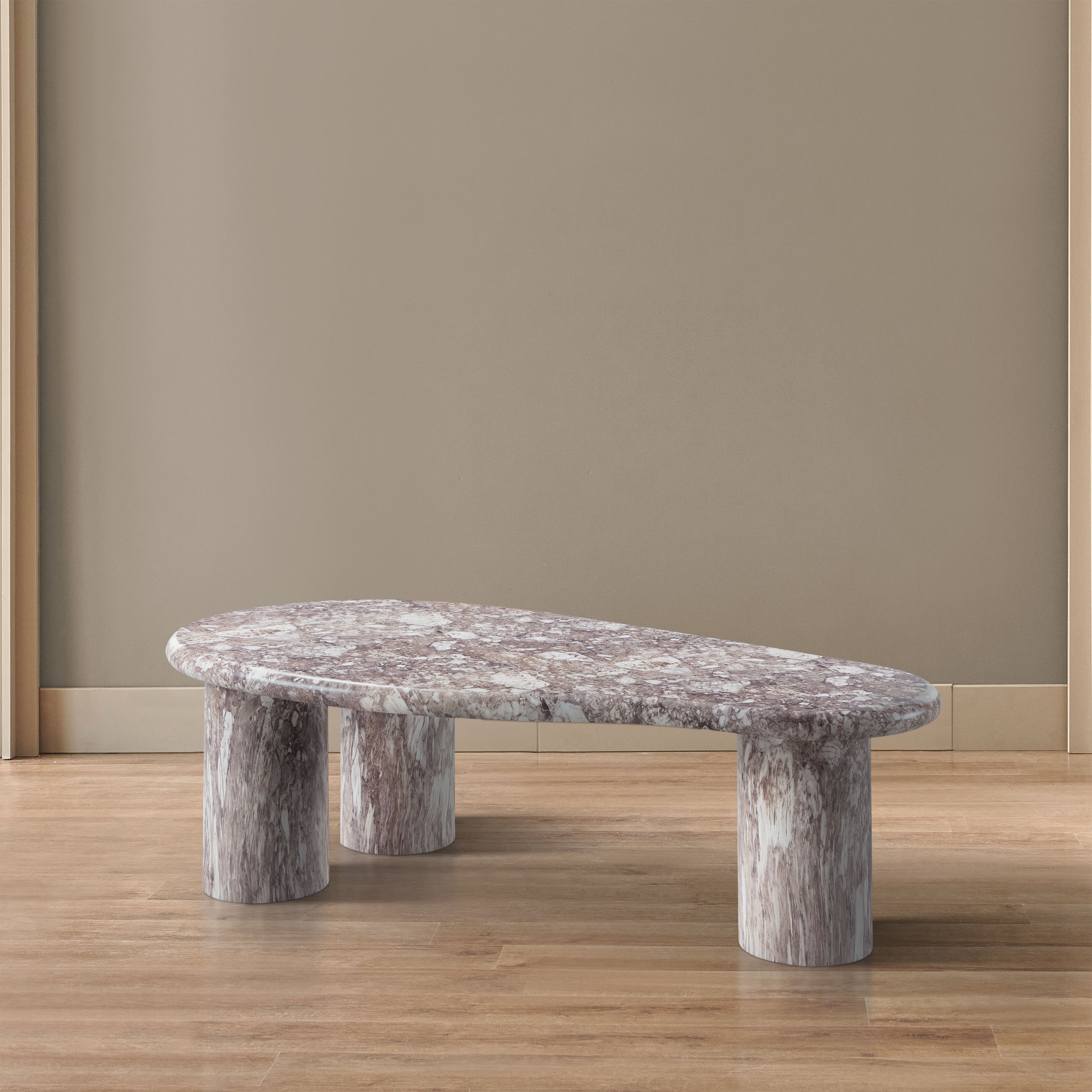 Sassari - Marble Finish Concrete Coffee Table - Brown