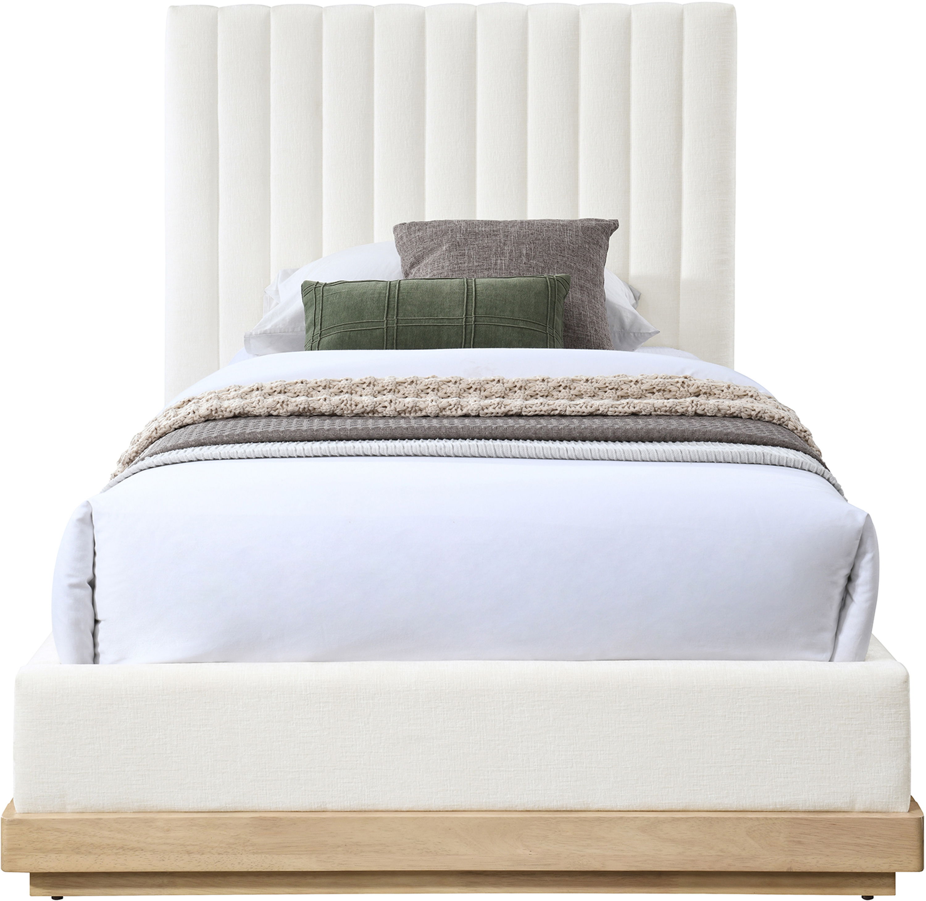 Emmet - Chenille Twin Bed - Cream