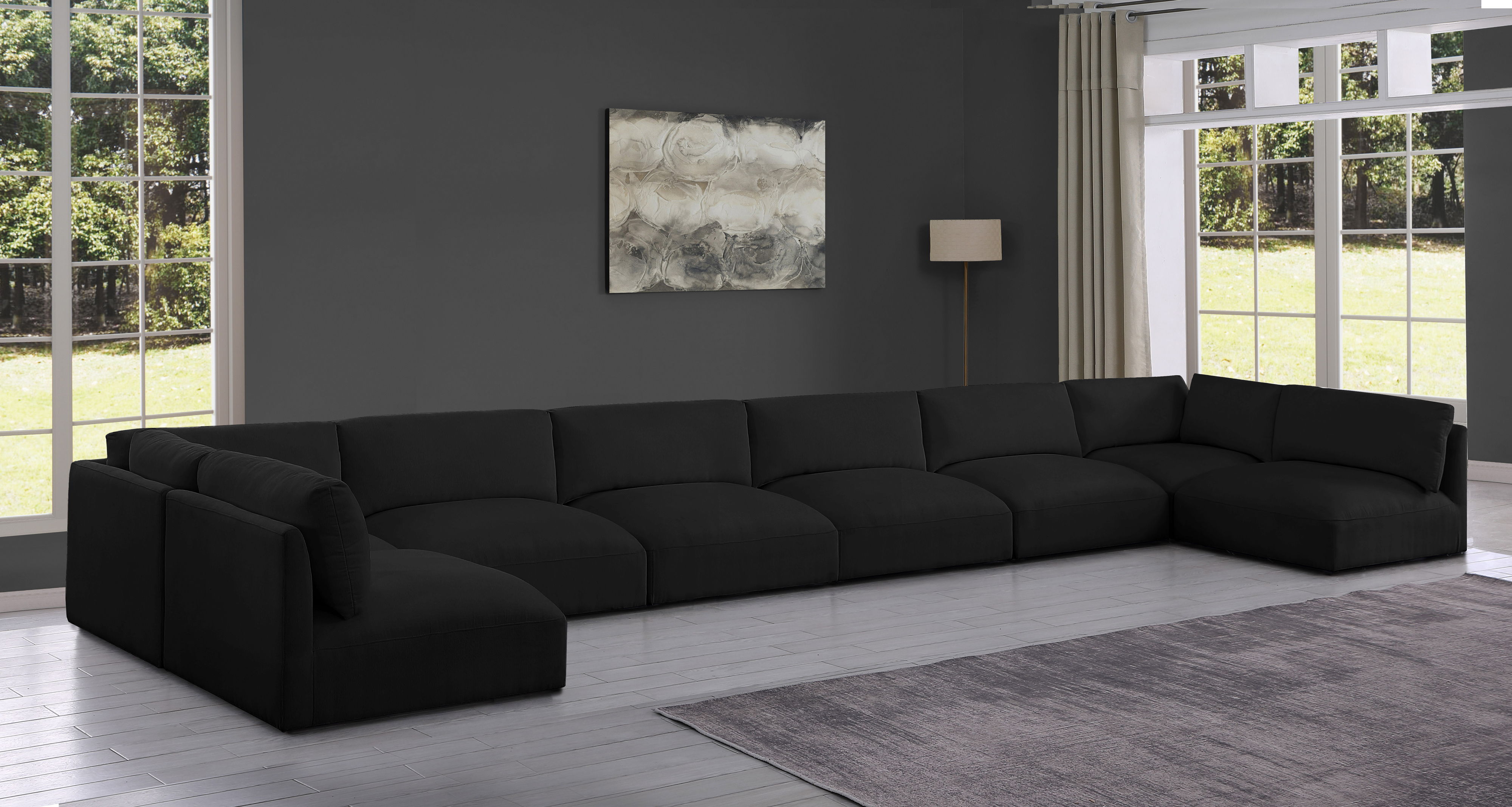 Ease - 8 Piece Modular Sectional - Black