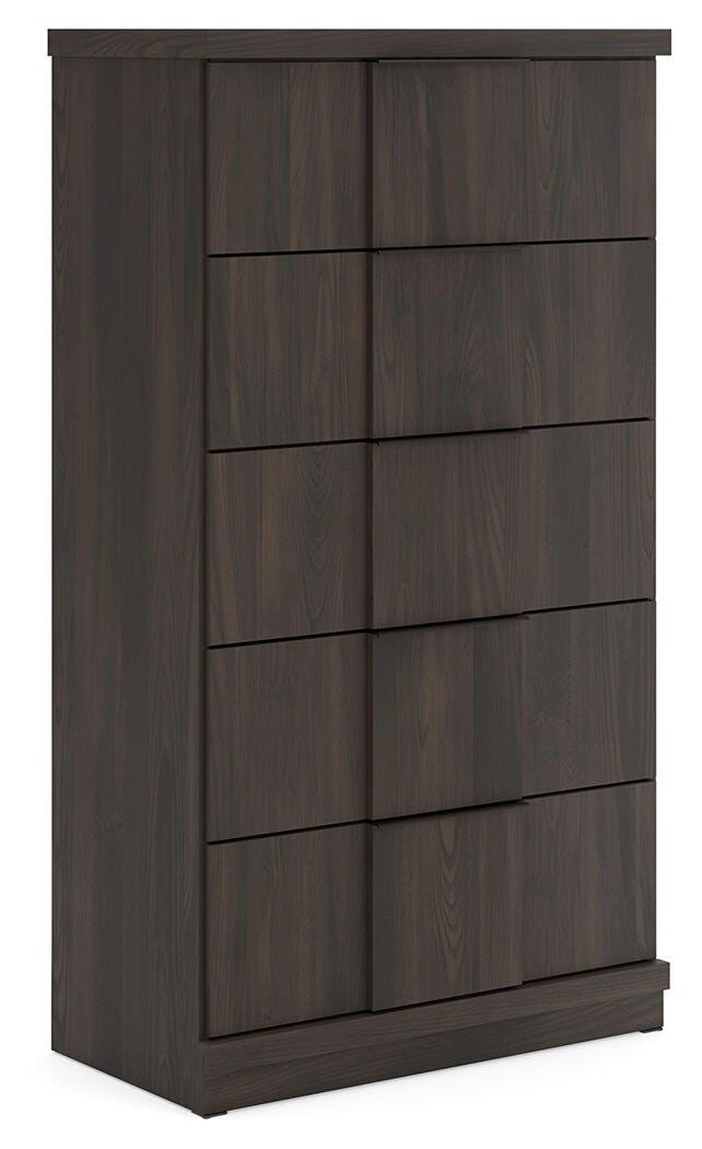 Shaehartin – Five Drawer Chest – Dark Brown