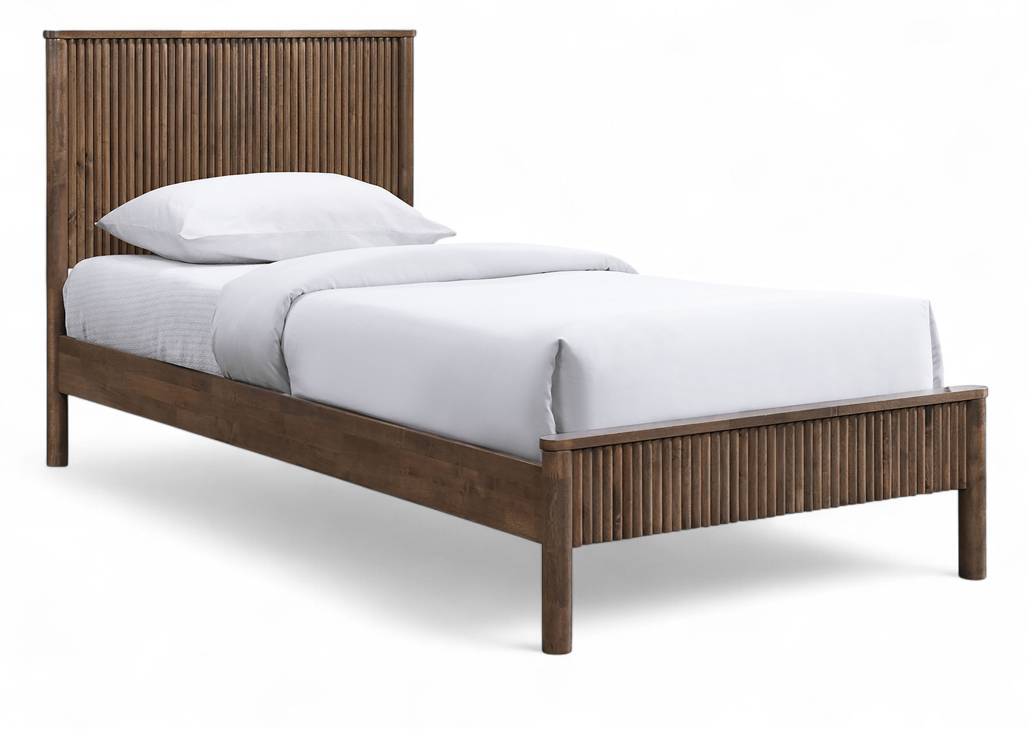 Kivo - Solid Twin Bed - Walnut