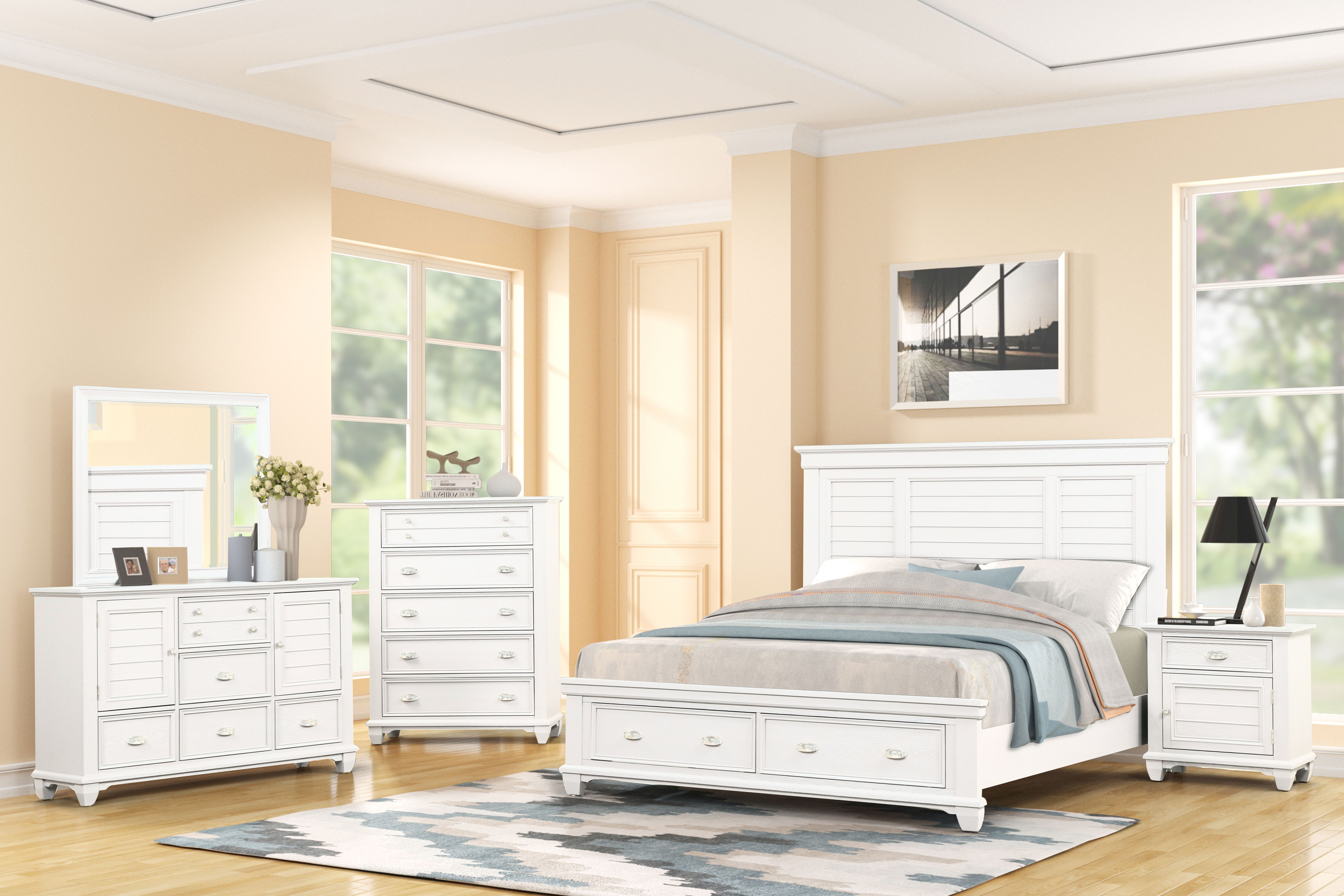 Queen · 5 Pc · Bed, Dresser, Mirror, Chest, Nightstand
