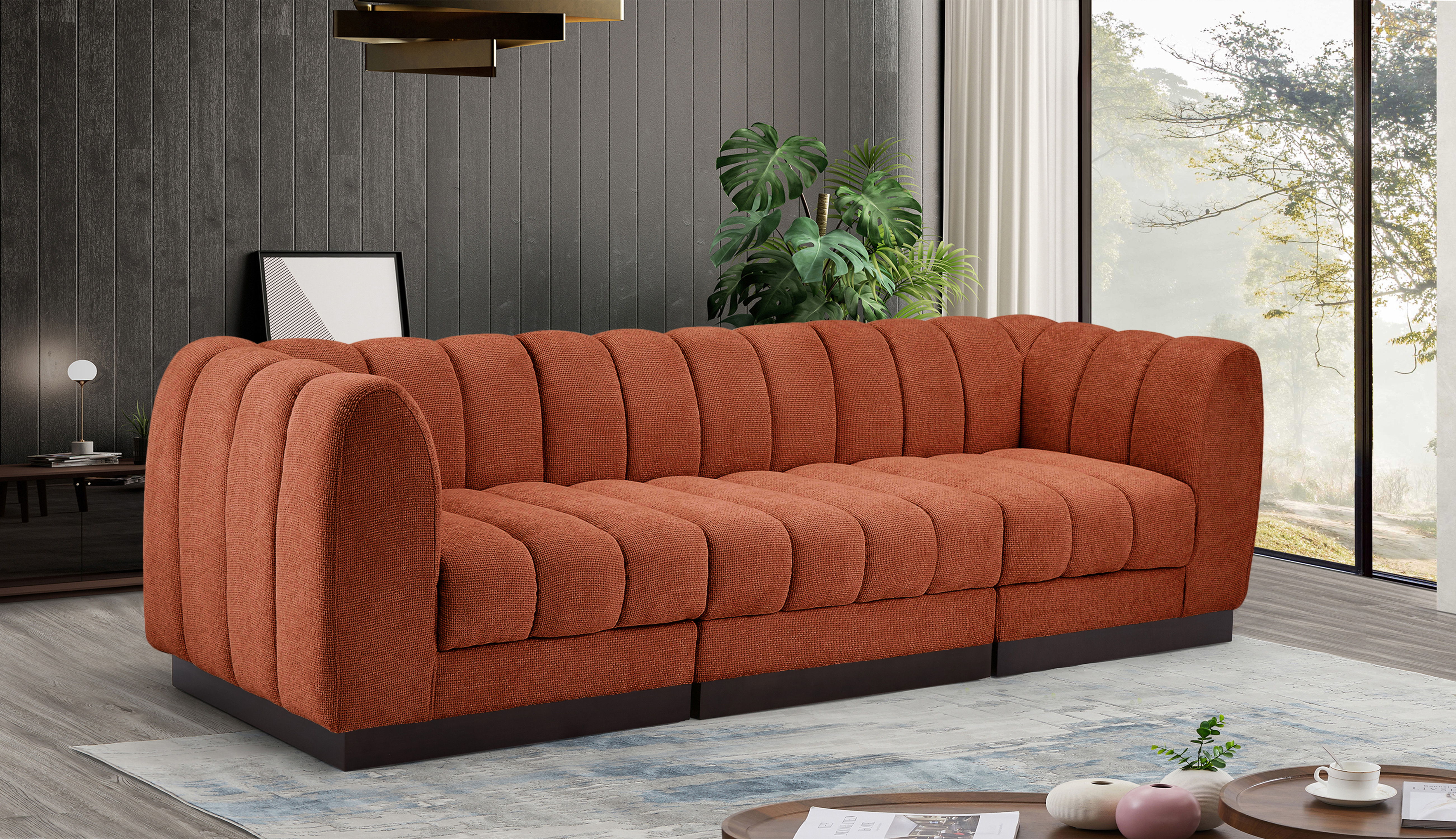 Quinn - 3 Piece Modular Sofa - Cognac