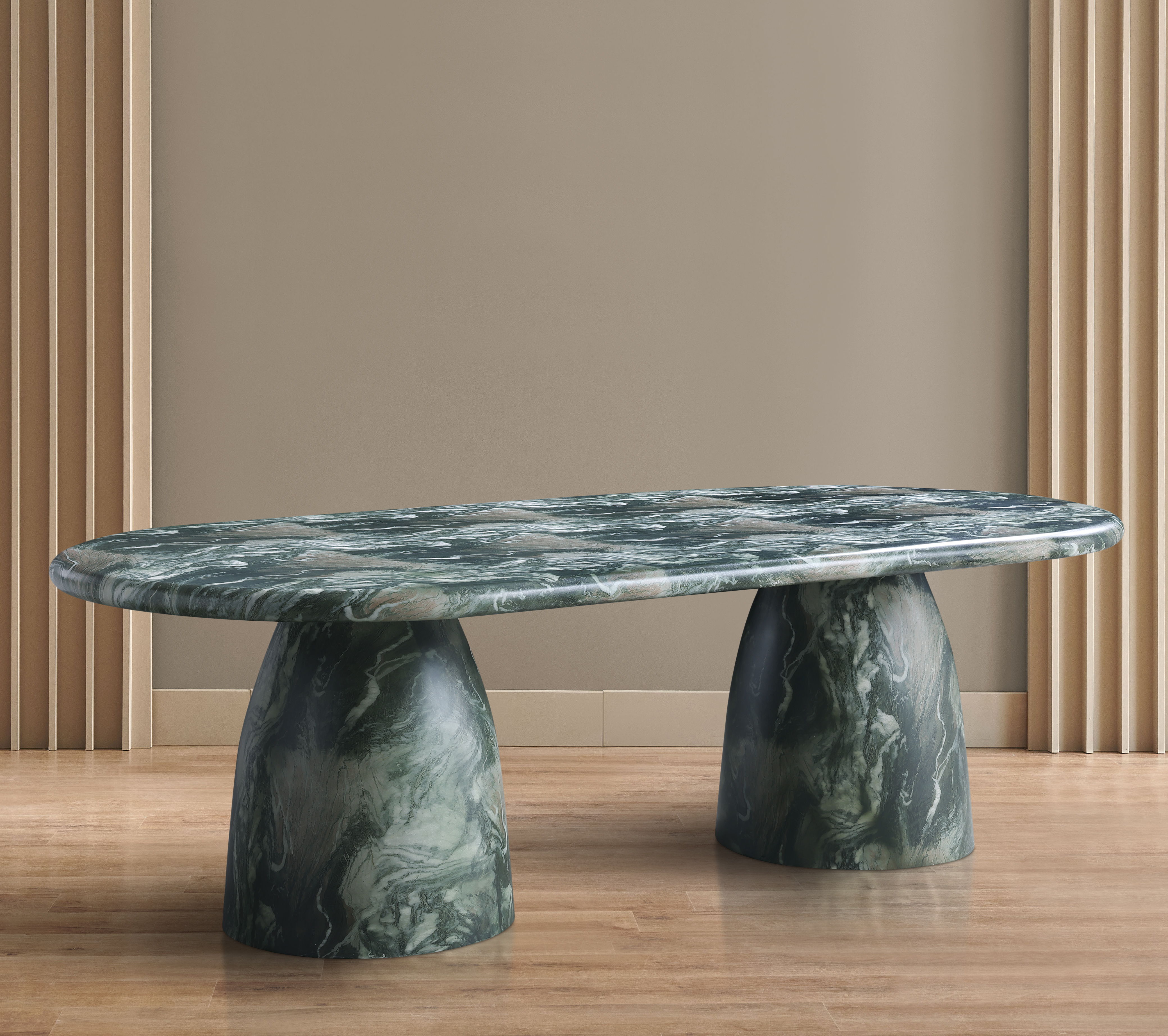 Cosenza - 96" Marble Finish Concrete Dining Table - Green