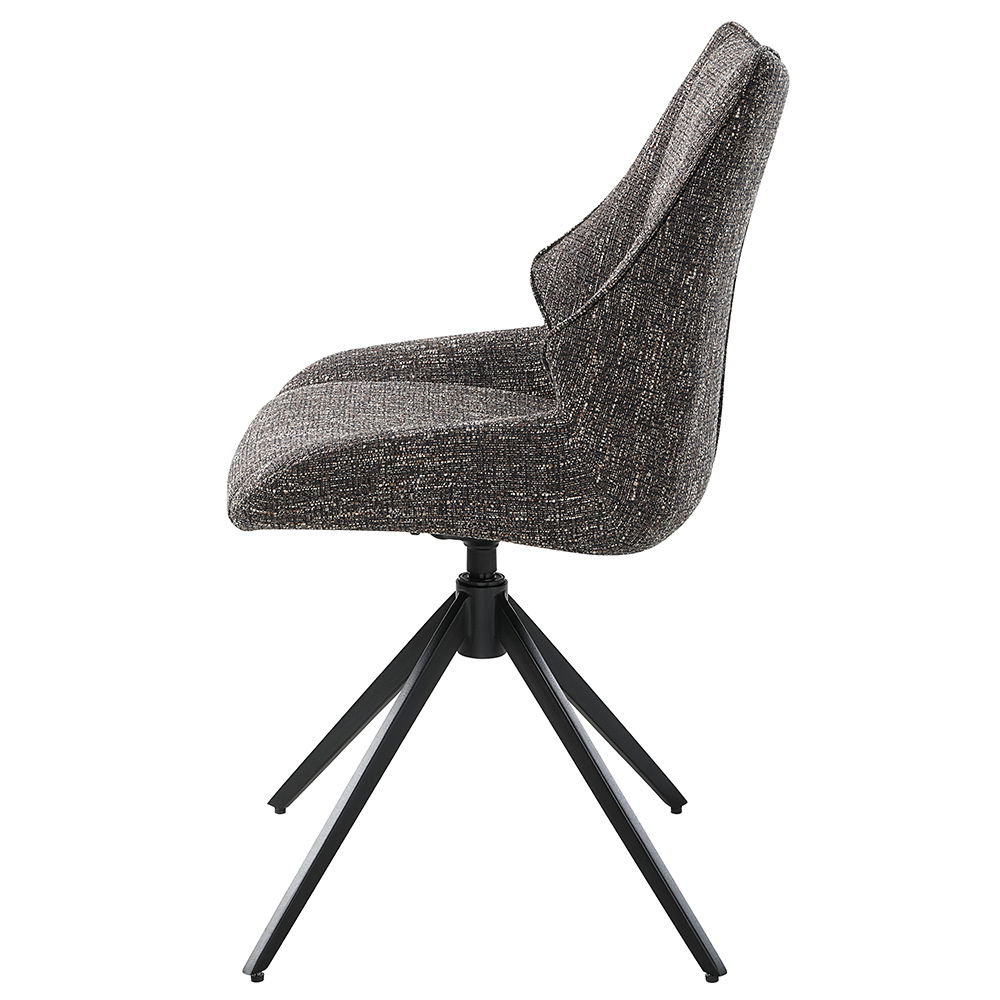 Malika - Side Chair With Swivel (Set of 2) - Brown Chenille, dark brown, view 3