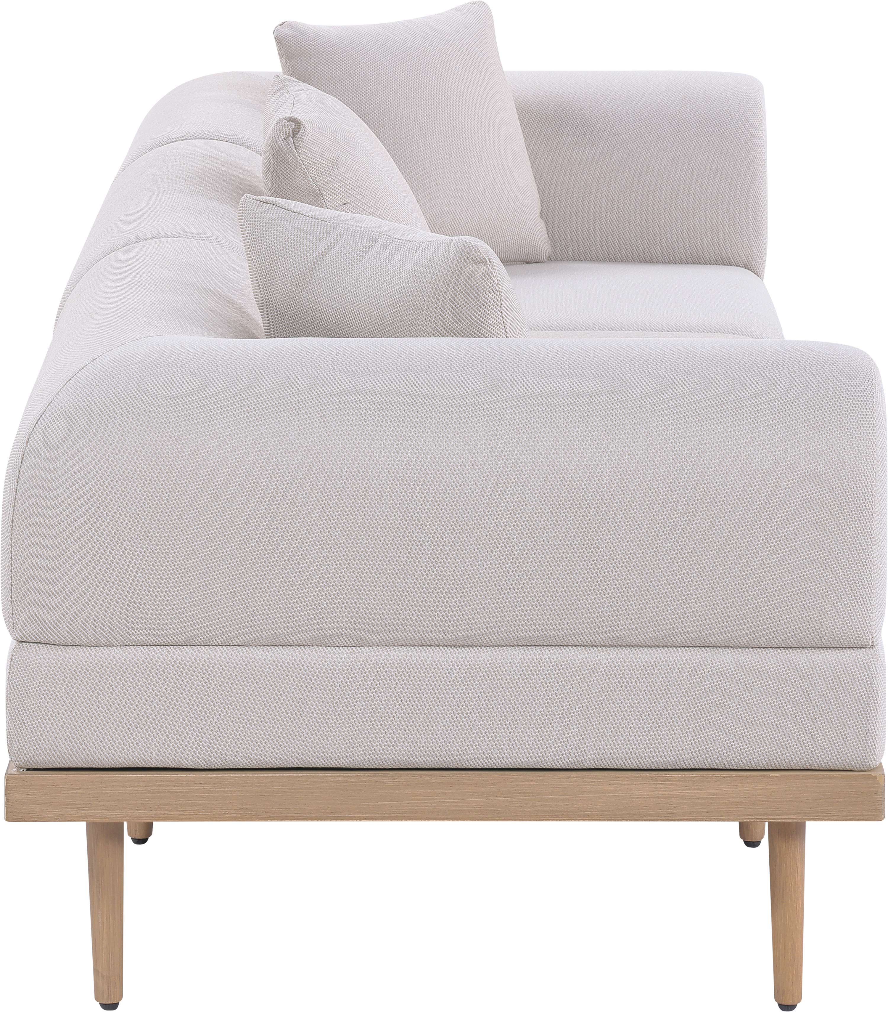 Laguna - 3 Piece Resilient Water Resistant Fabric Upholstered Outdoor Patio Modular Sofa - Beige
