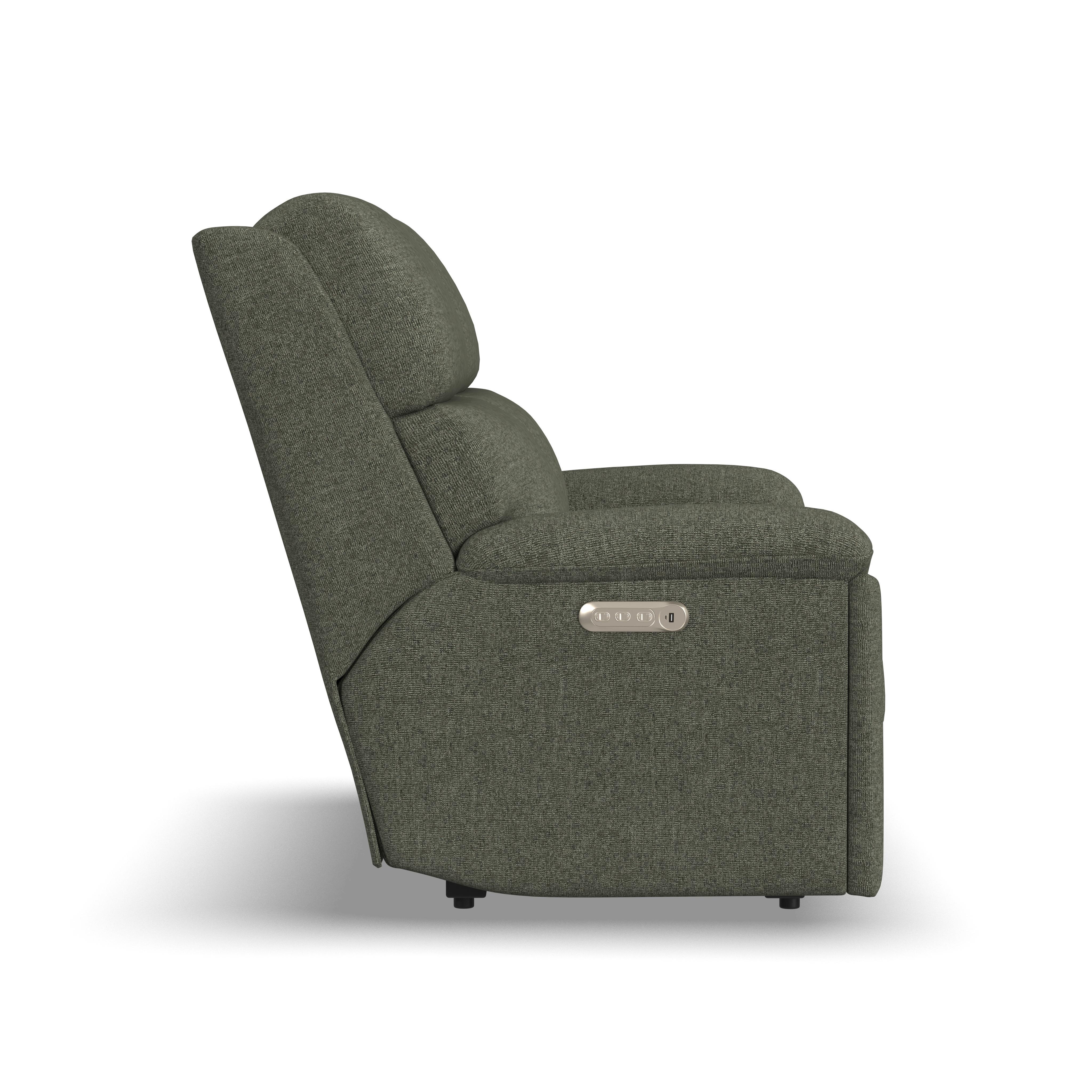 Porter - Transitional Fabric Power Reclining Loveseat With Power Headrests & Lumbar - Gray, dark gray, view 3