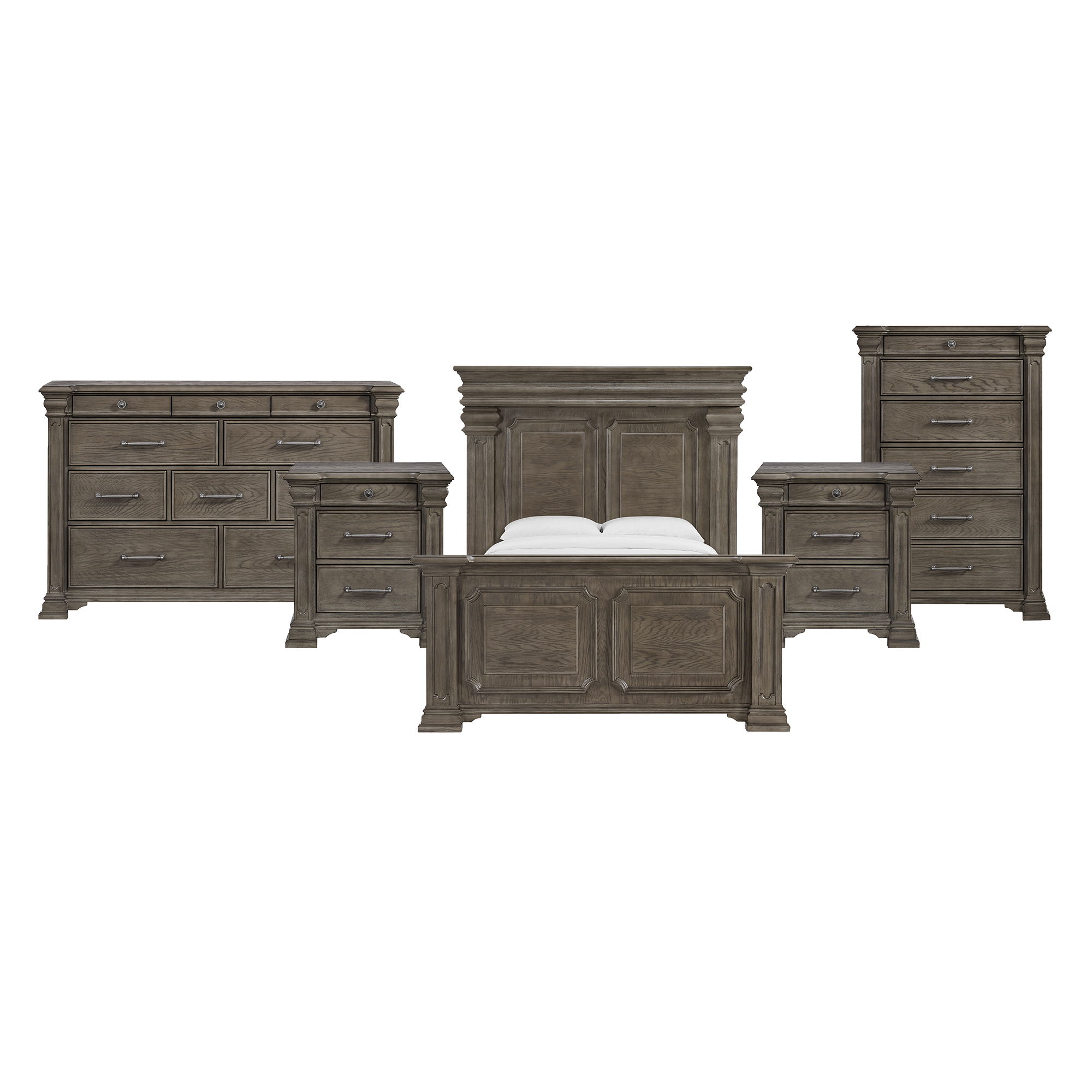 King · 5 Pc · Bedroom Set With 2 Nightstands, Dresser & Chest