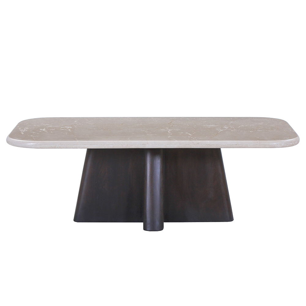 Jacory - Coffee Table With Bottocino Marble Top - Espresso, dark brown, view 6