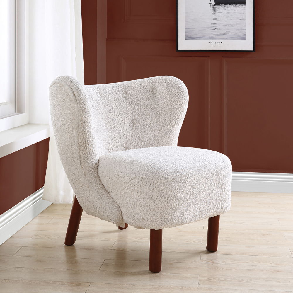 Zusud - Accent Chair - White Teddy Sherpa, white