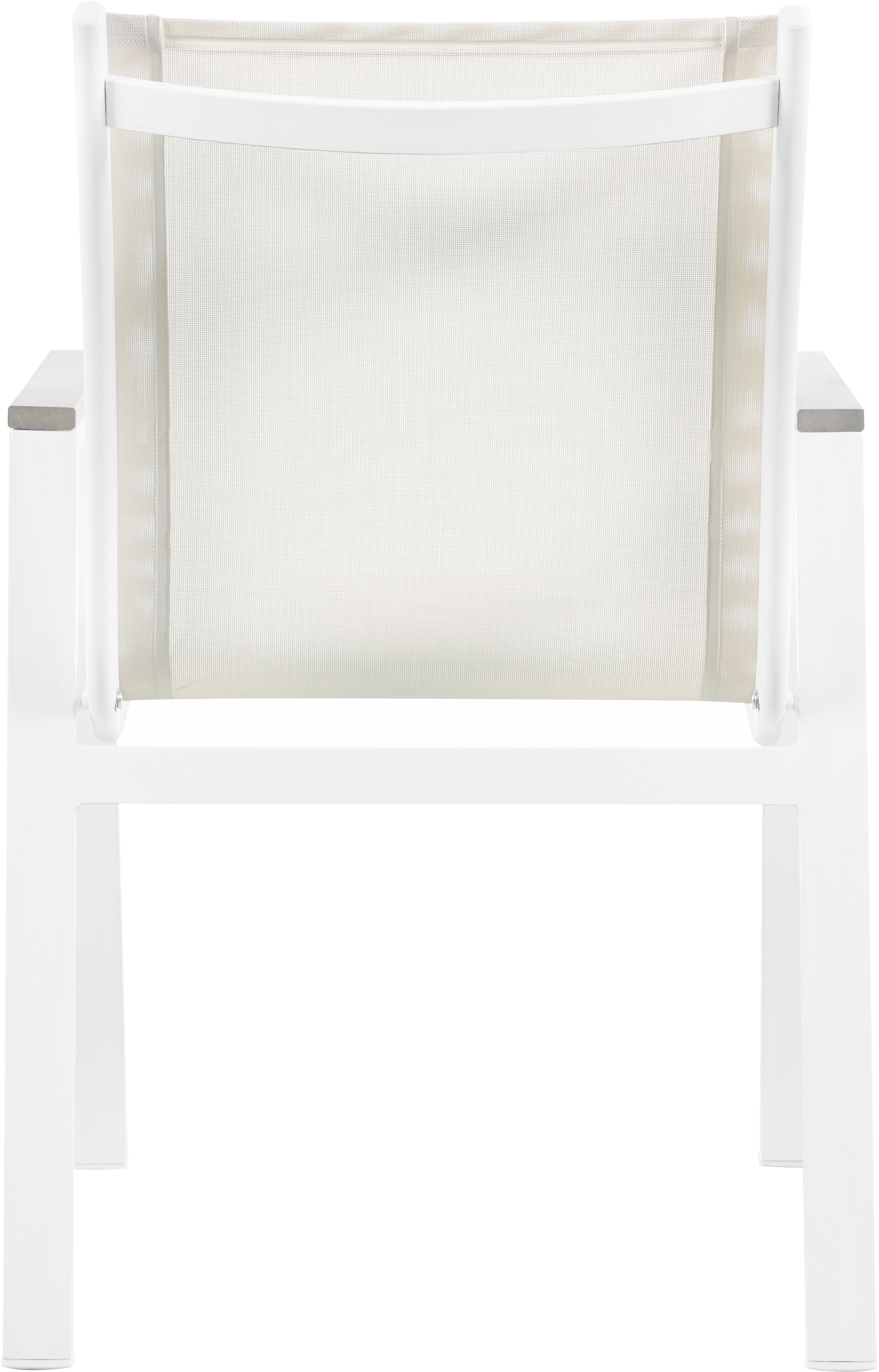 Nizuc - Outdoor Patio Dining Arm Chair With White Frame And Gray Arms (Set of 2) - White