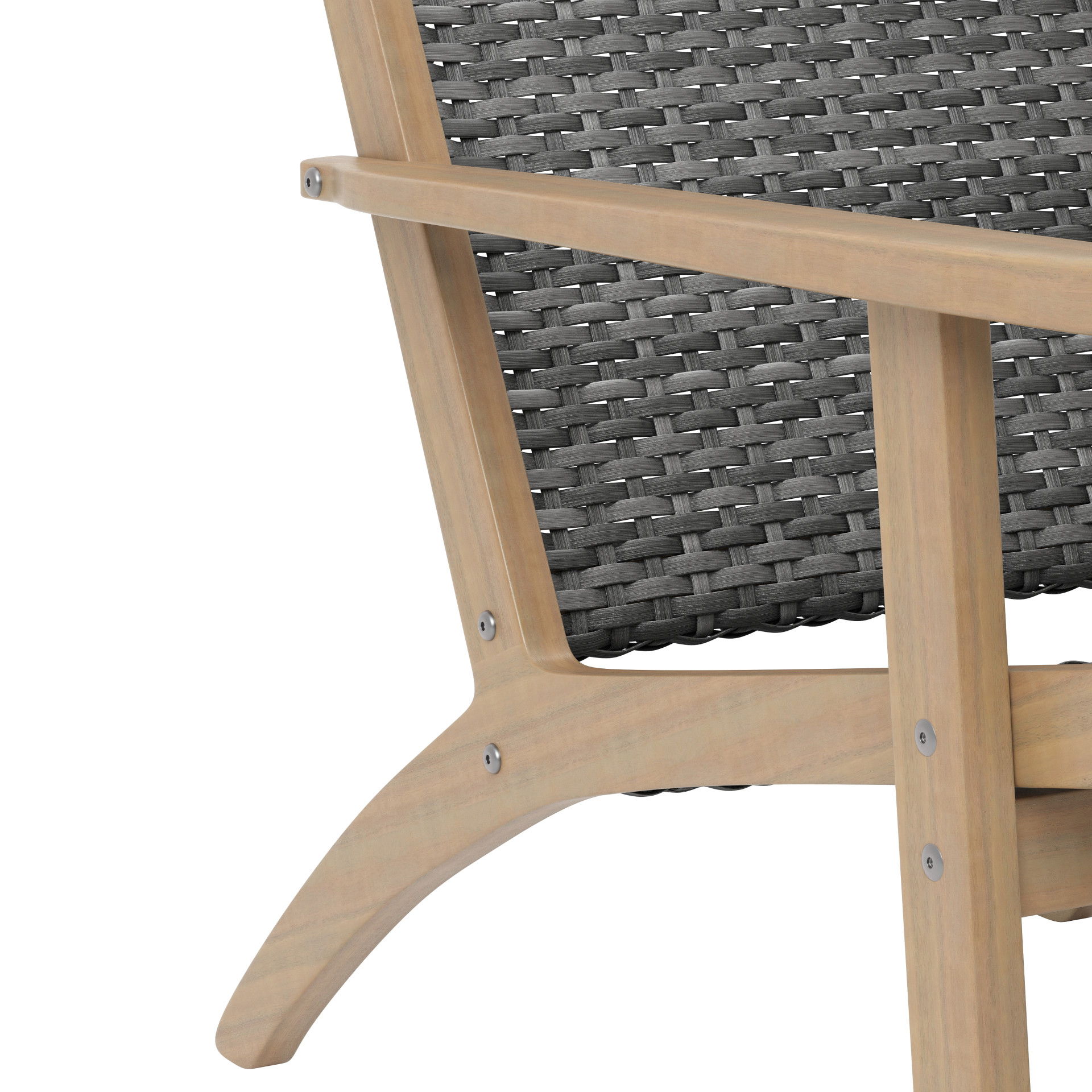 Radius - Patio Wood And Wicker Side Chair (Set of 2) - Gray, gray, view 5