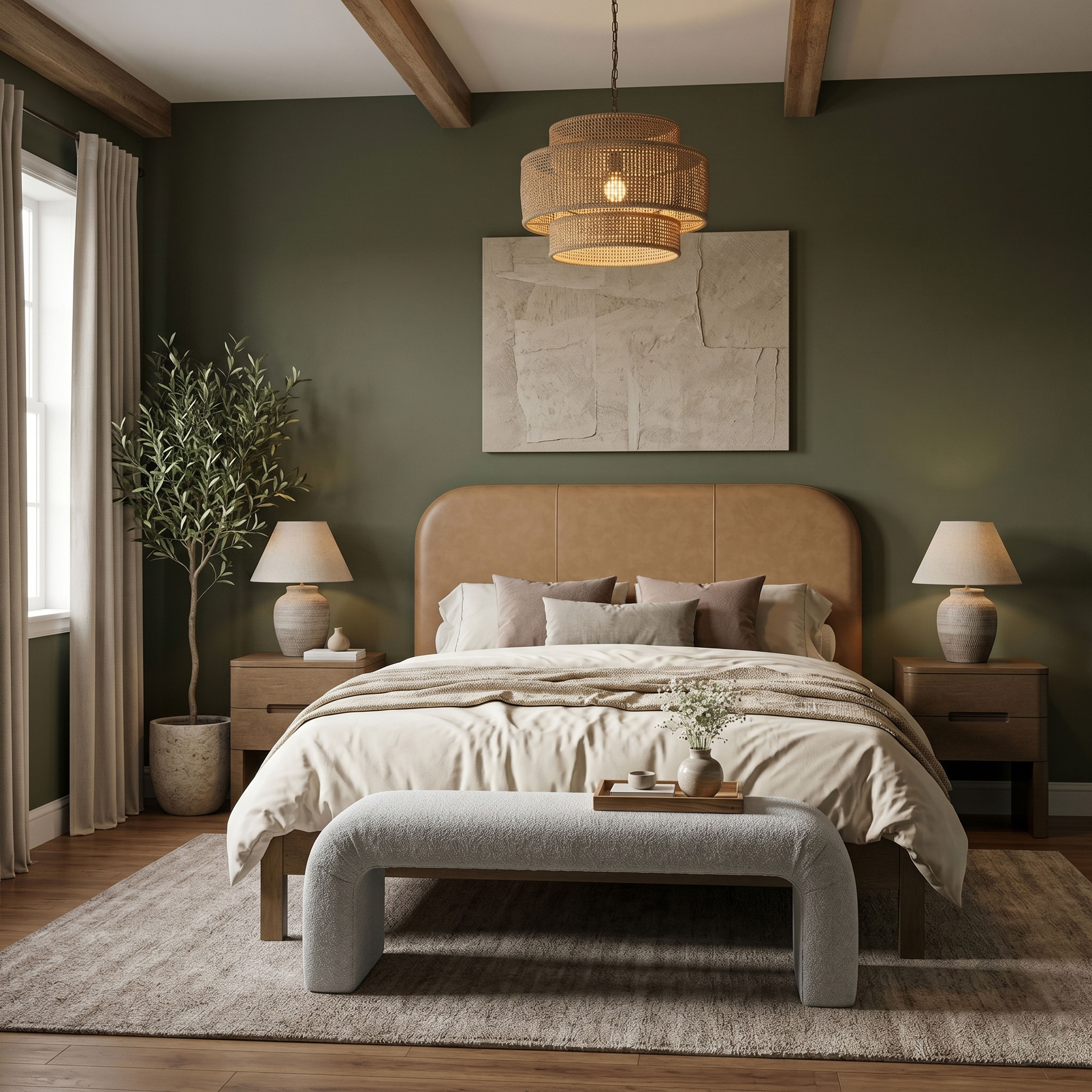 Caswell - Upholstered Queen Bed - Brown