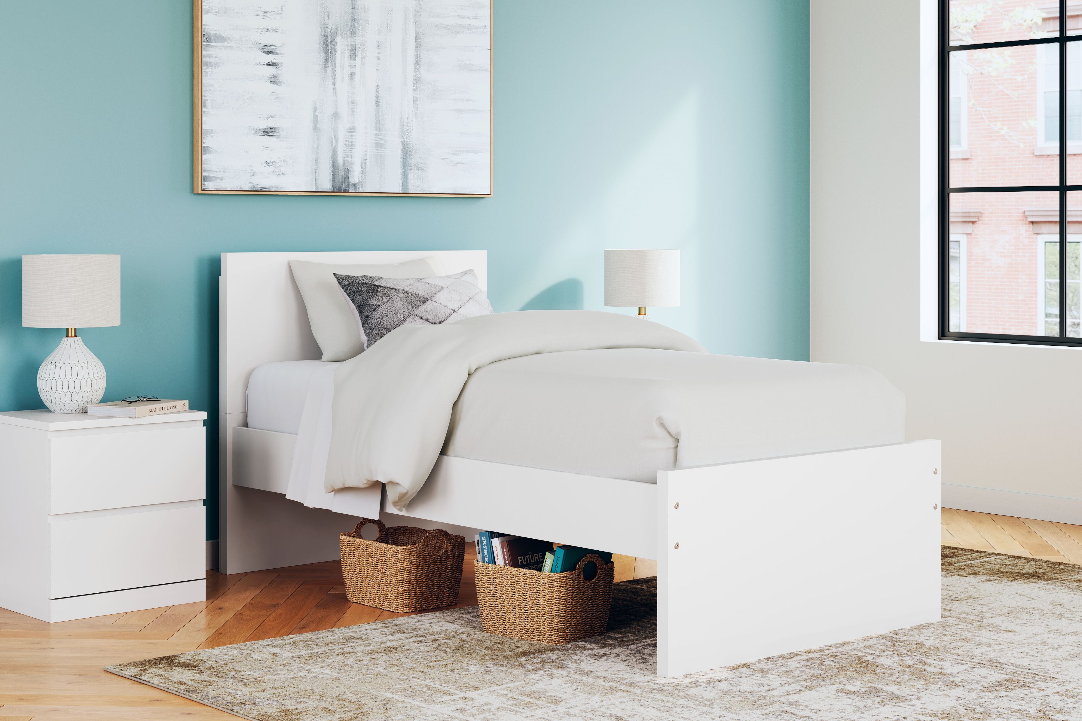 Onita - Twin Panel Platform Bed - White