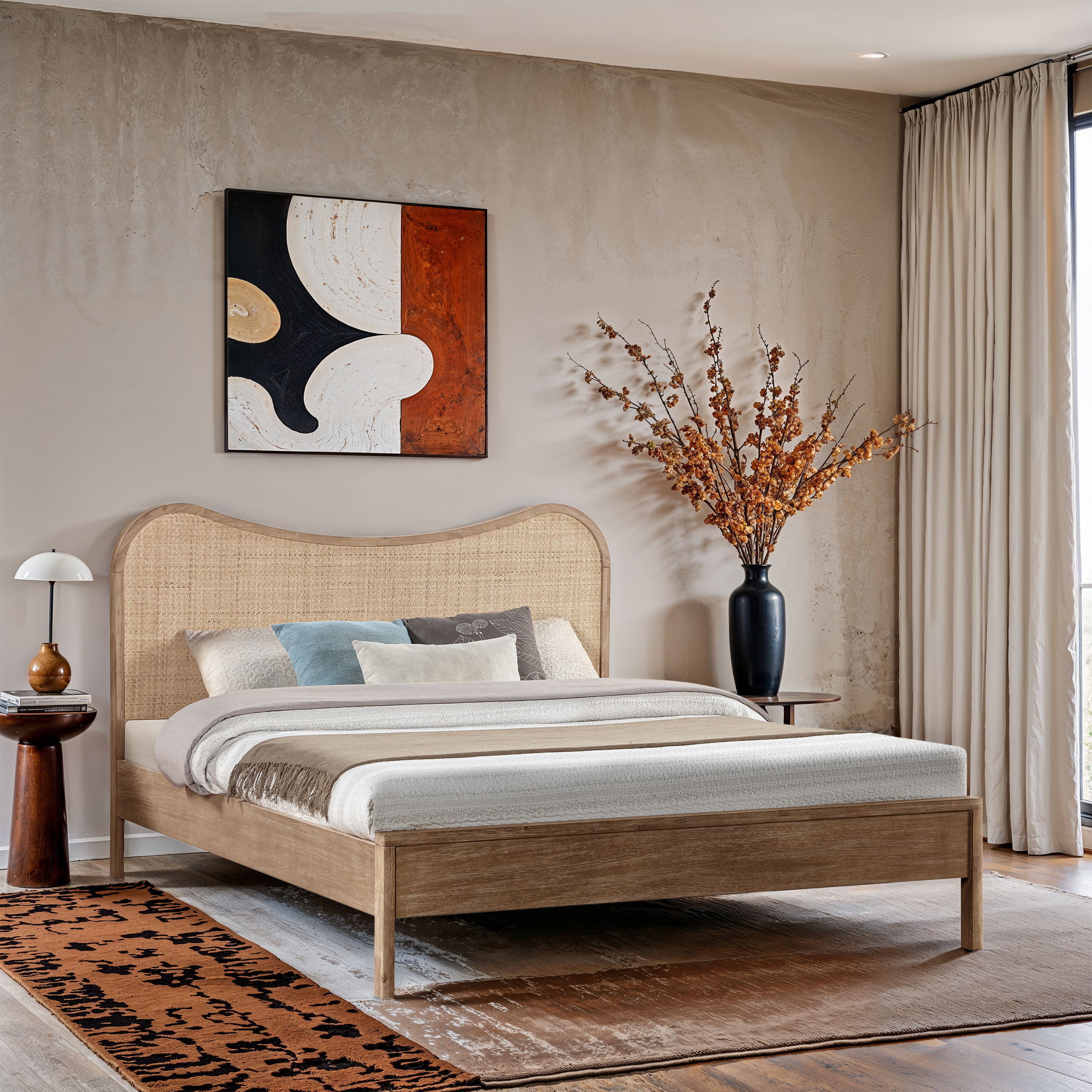 Windsor - Rubberwood Full Bed - Natural