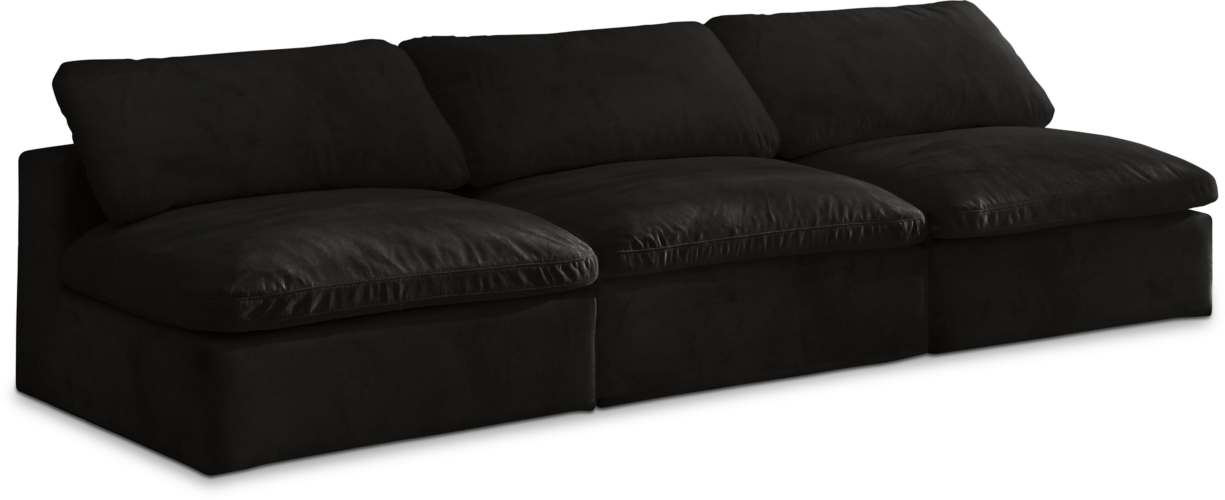Cozy - Modular 3 Seat Armless Sofa - Black