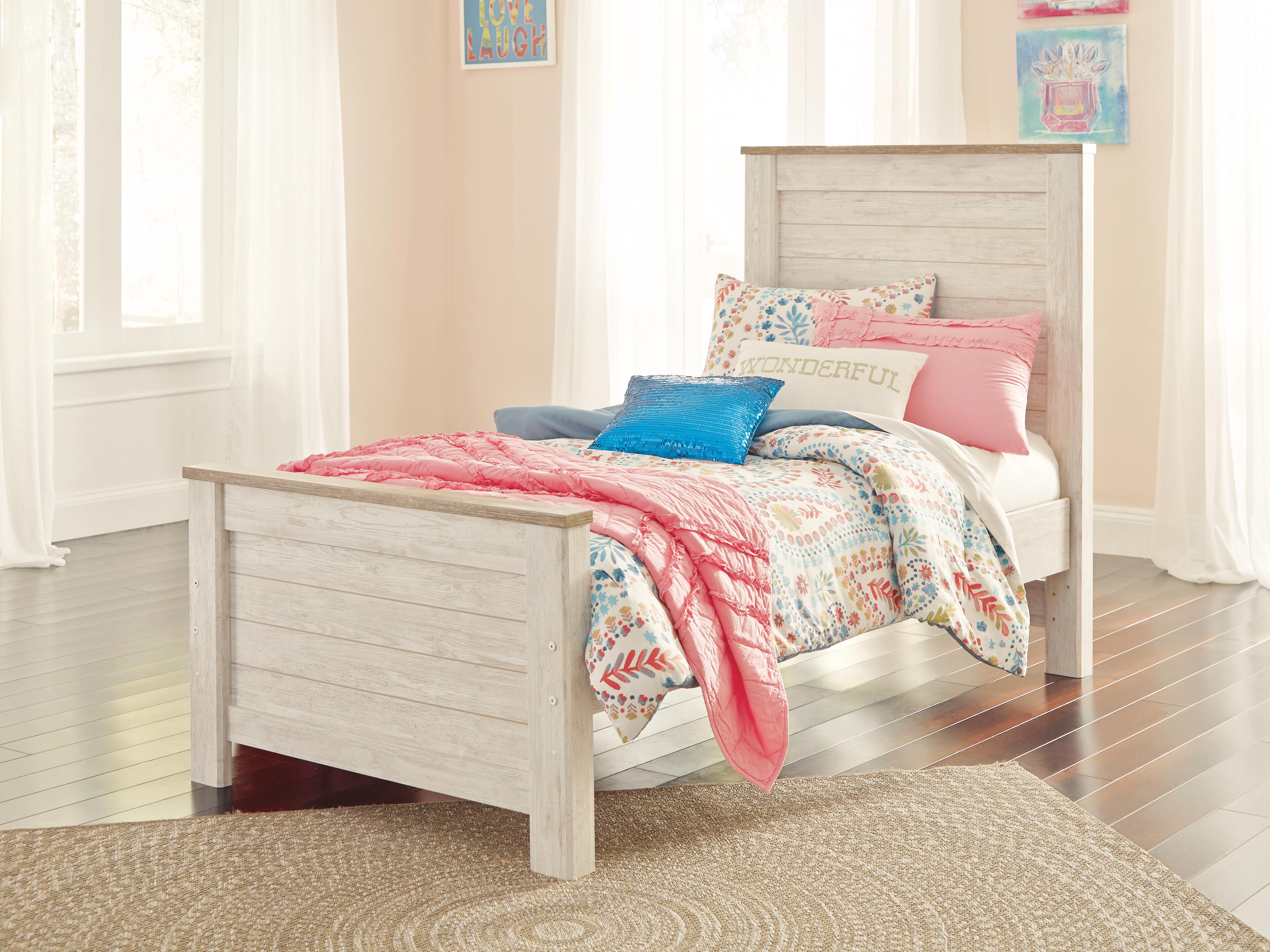 Willowton - Twin Panel Bed - Whitewash