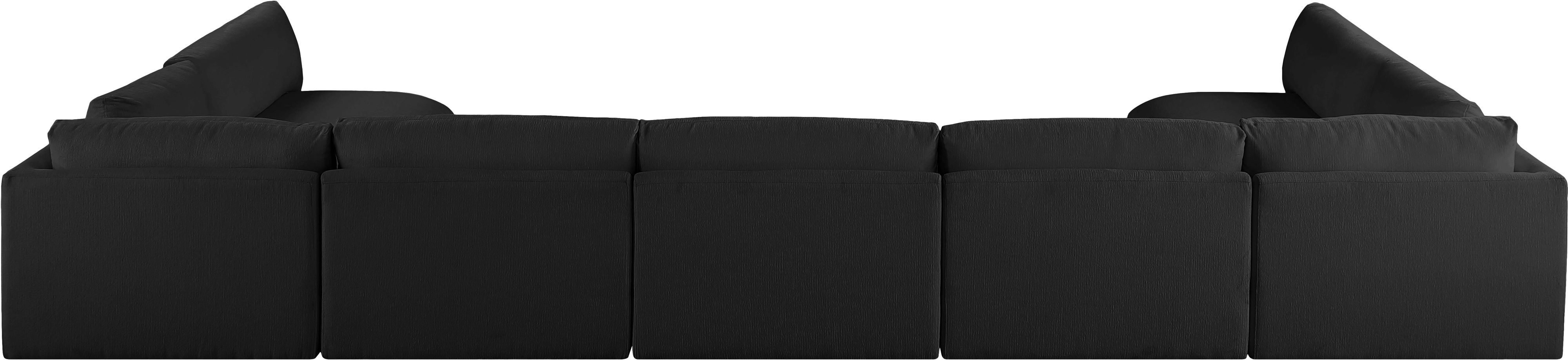 Ease - 7 Piece Modular U-Shaped Sectional - Black