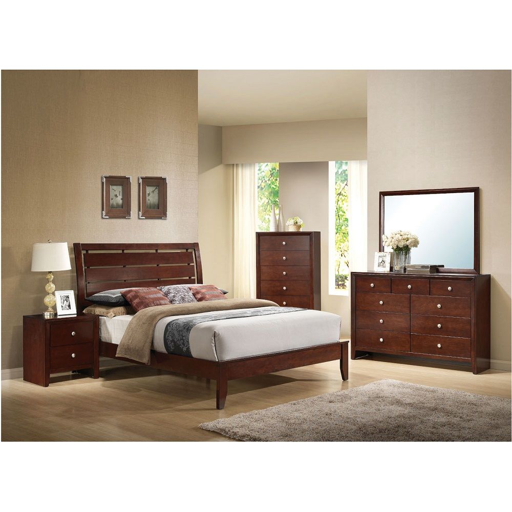 Ilana - Eastern King Bed - Brown Cherry, dark brown, view 5
