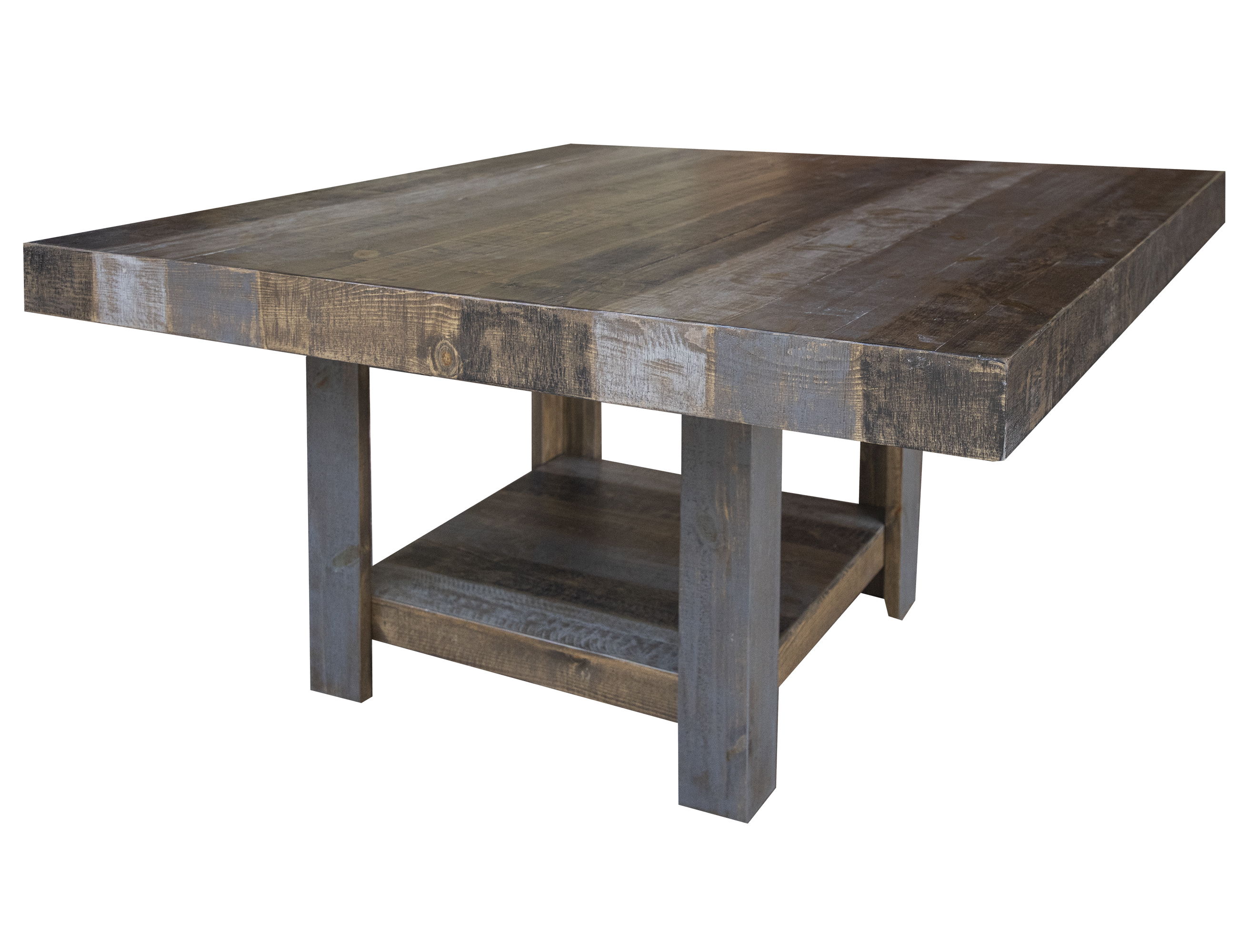 International Furniture Direct Loft Brown - 54” Square Table - Two Tone Gray / Brown
