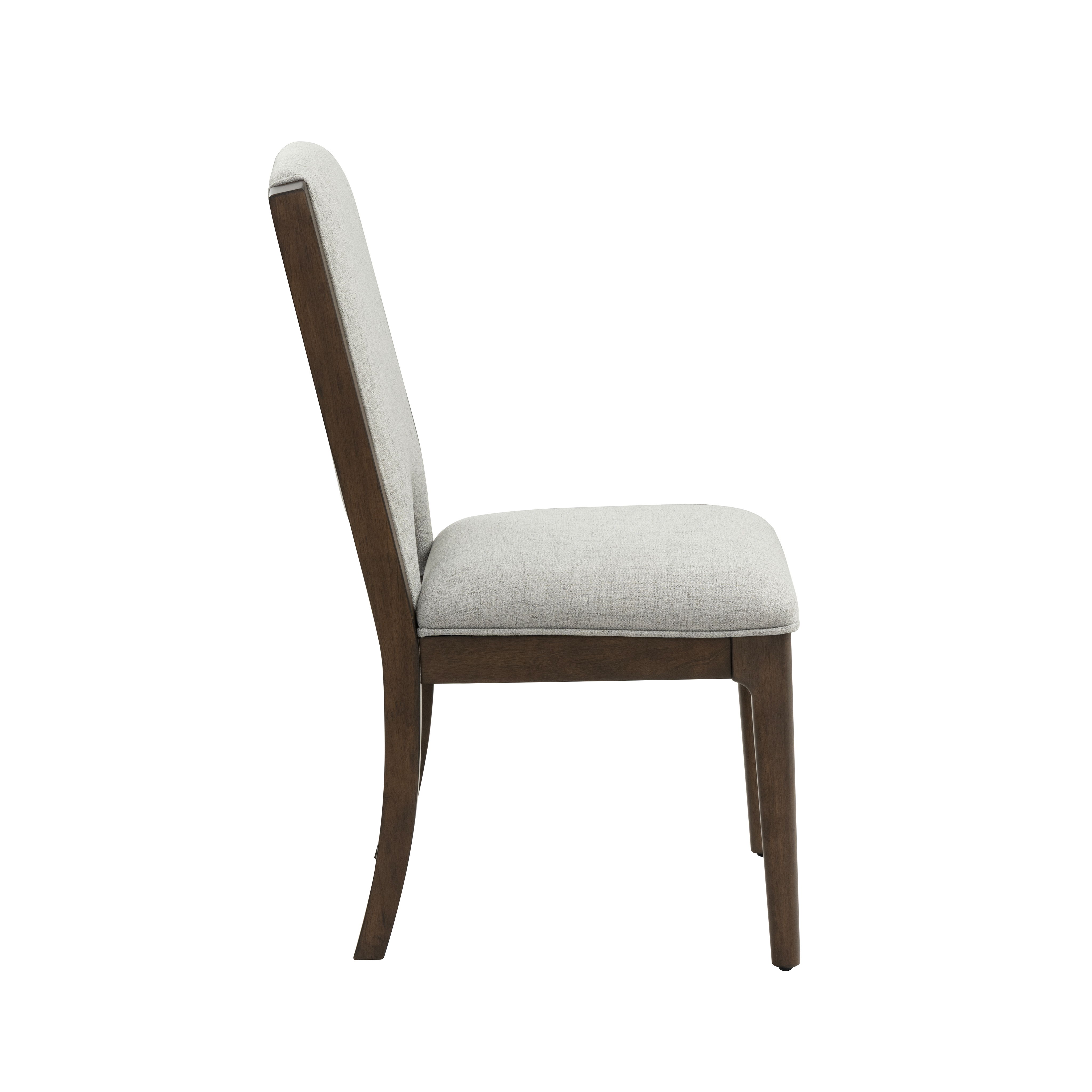 Athens - Upholstered Dining Chair (Set of 2) - Light Gray / Chocolate Brown, light gray, view 3