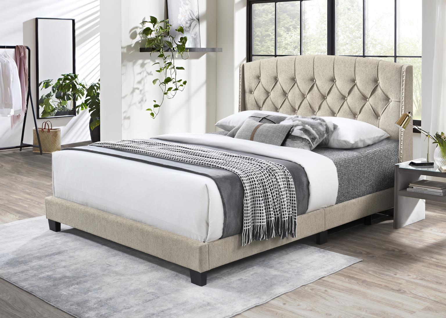 B596 - King Bed - Beige