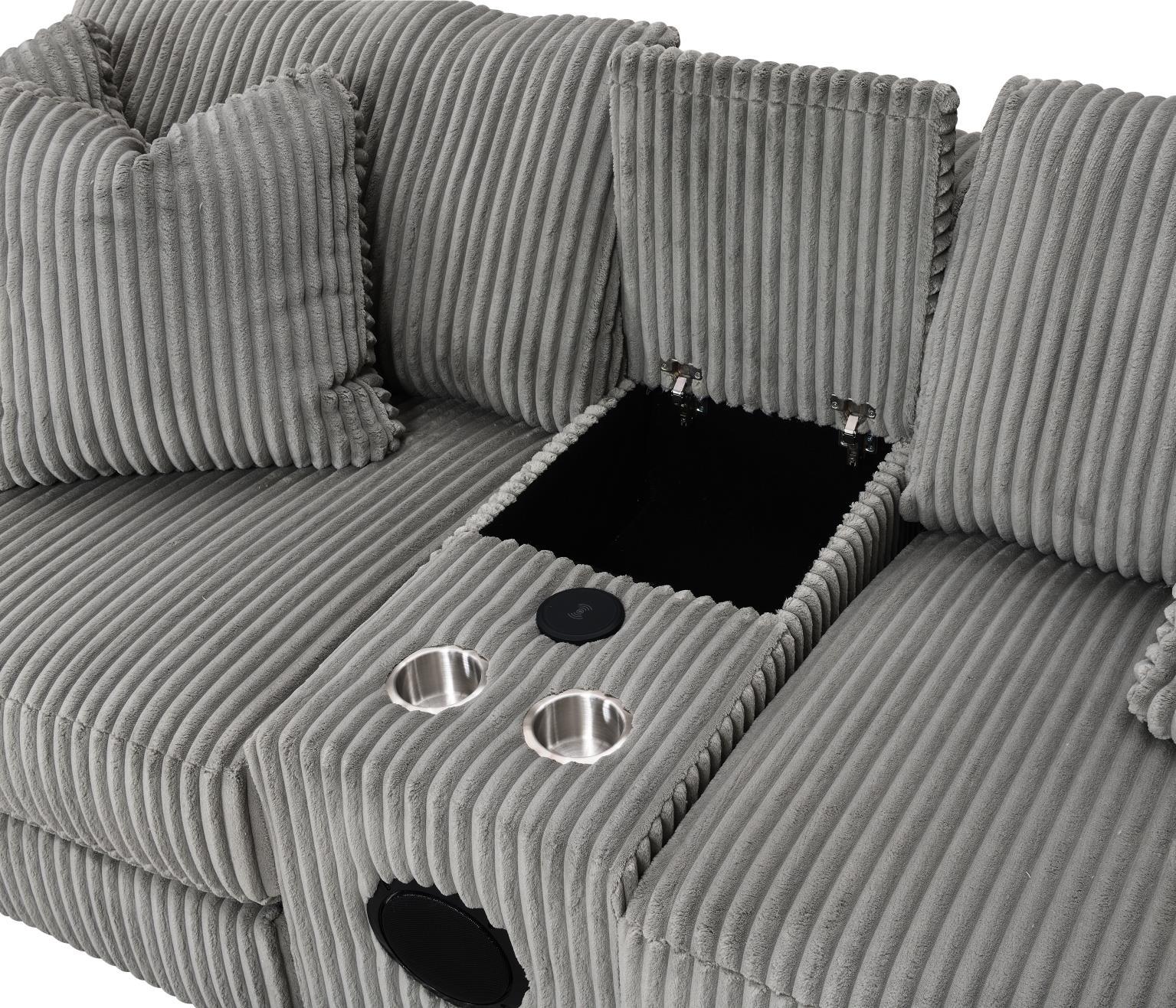 U243 - Console With Speaker & Wireless Charge - Gray