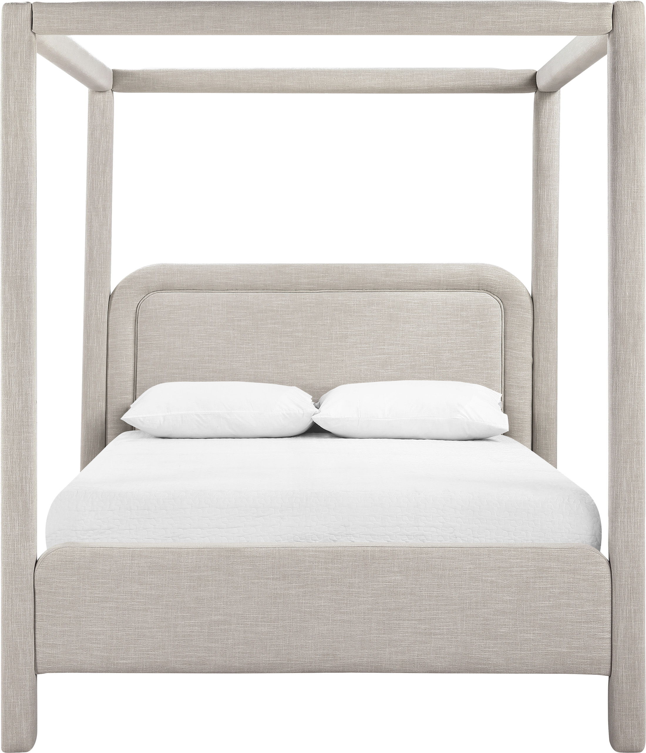 Salina - Linen Textured Fabric Upholstered Full Bed - Beige