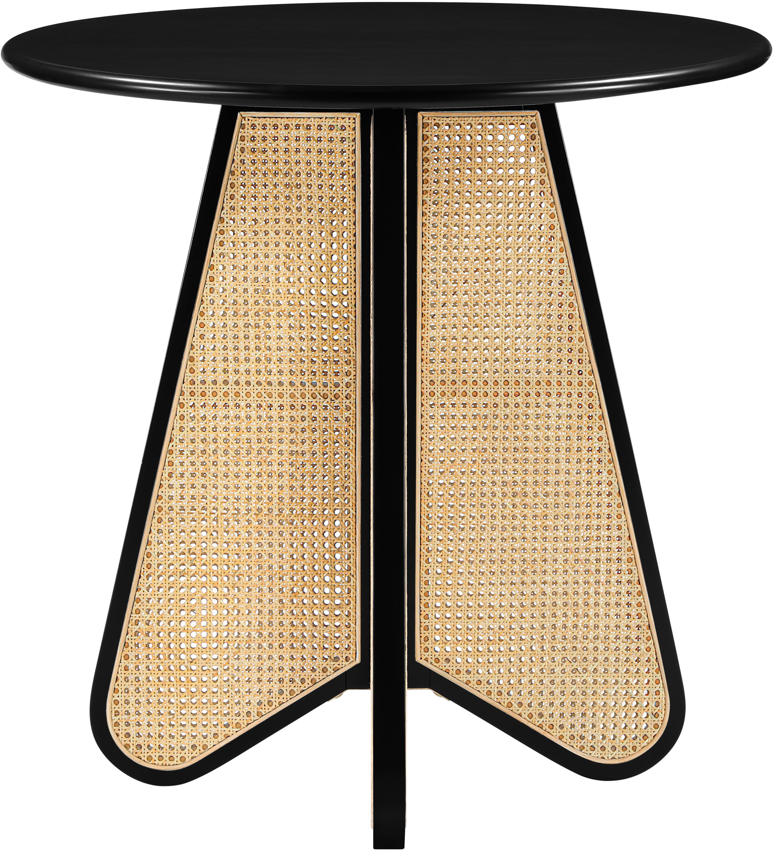 Butterfly - Solid Wood And Natural Cane Counter Height Table - Black / Natural
