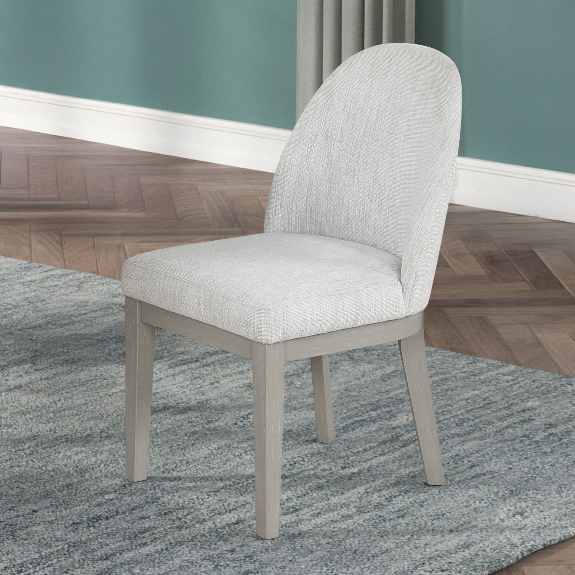 Essence - Upholstered Curved Back Chair - Gray