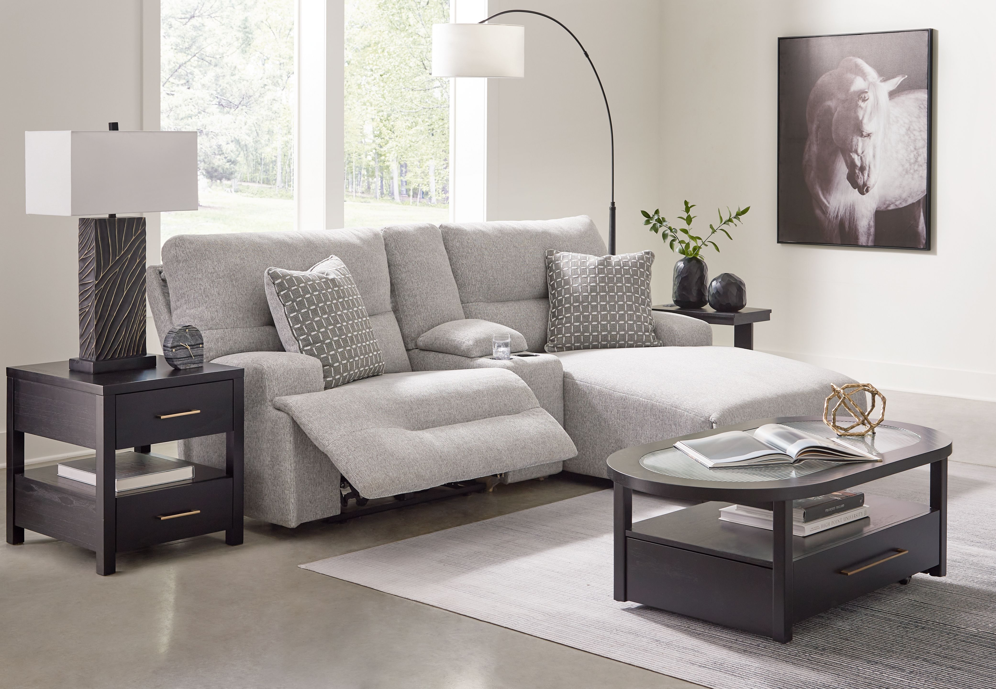 Ashley Furniture Acklen Place - 3-Piece Power Reclining Sectional Sofa With Raf Chaise - Pewter - Image 10