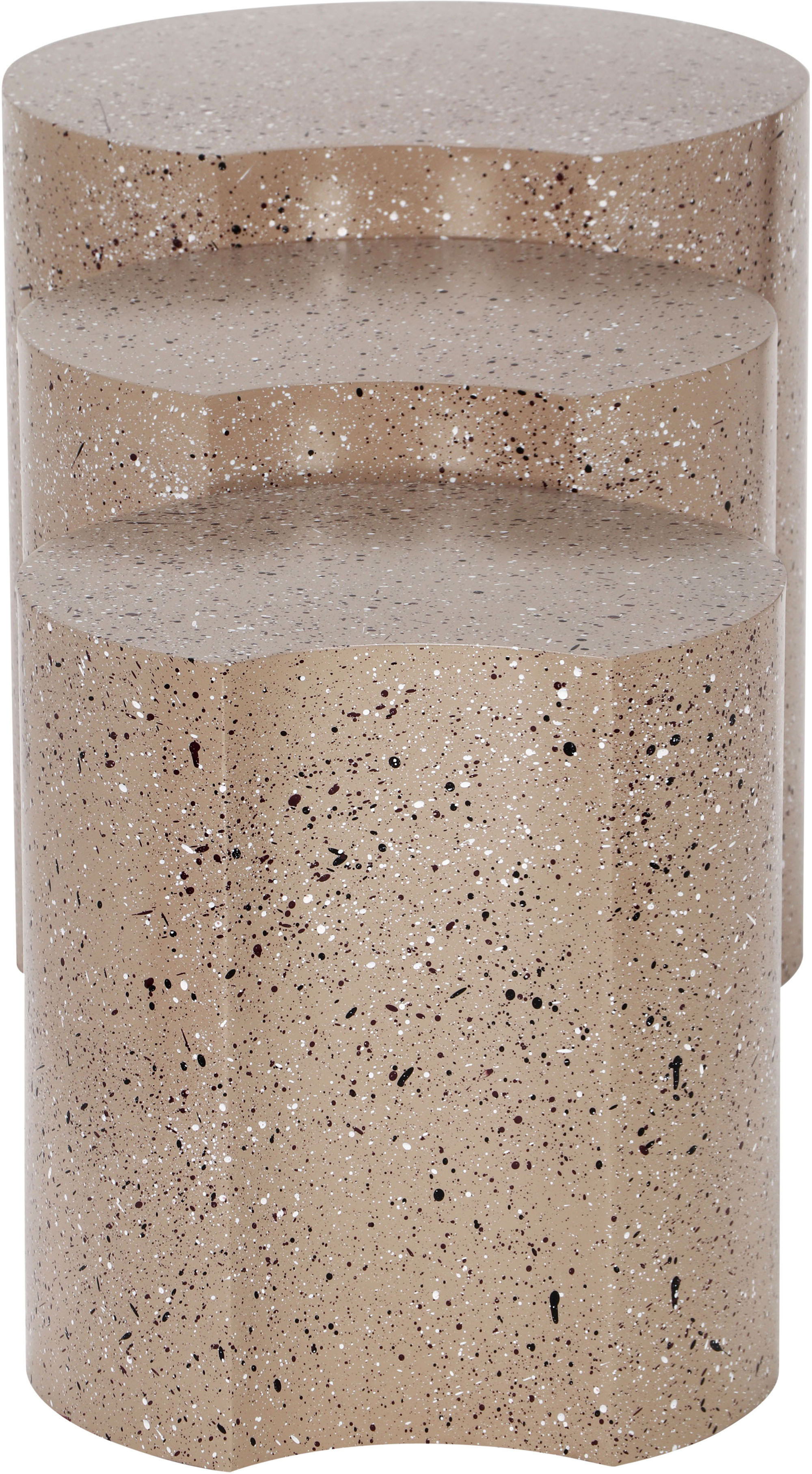 Dimple - 3 Piece Modular End Table - Taupe Terazzo