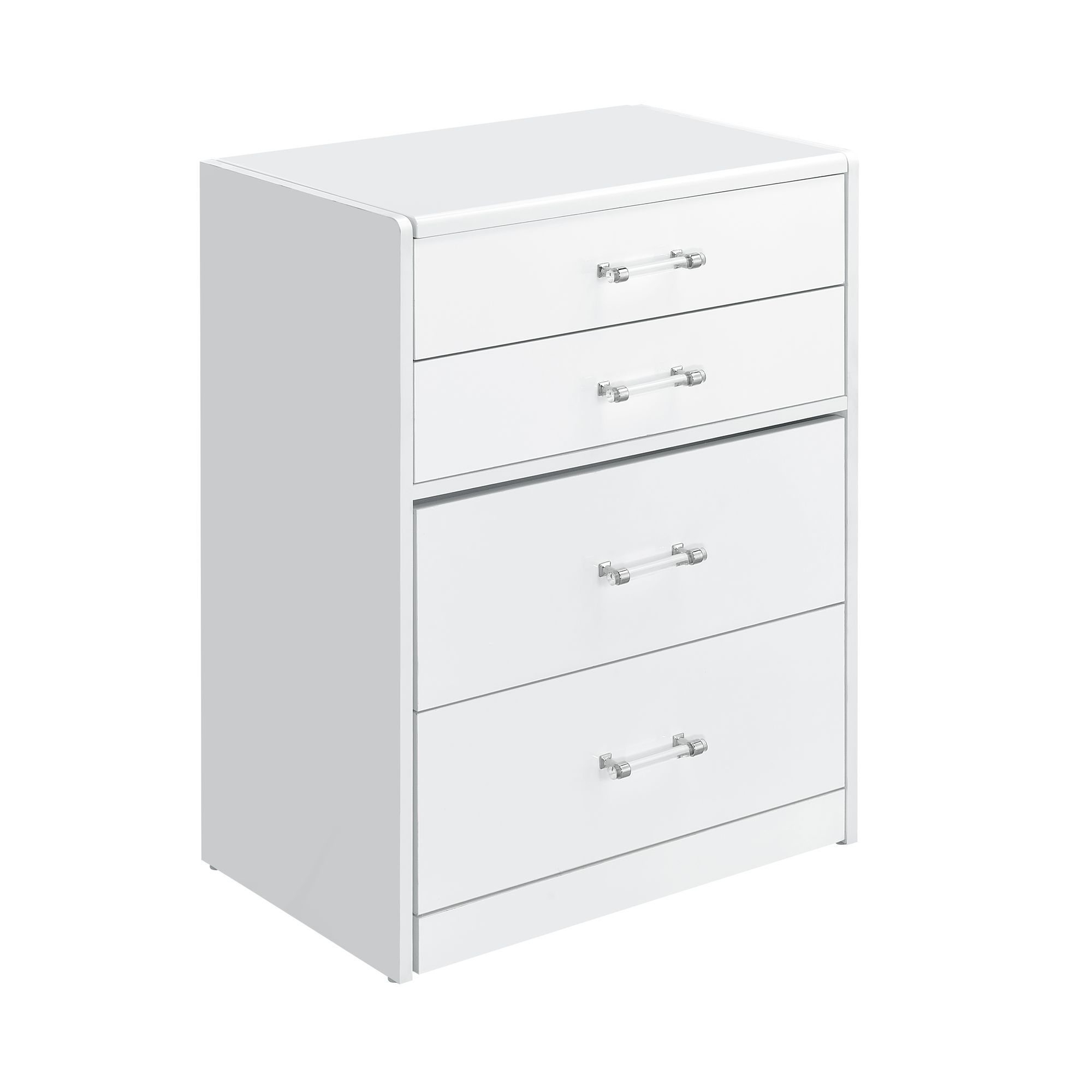 Irvine - Mini Vanity With Stool, LED And USB - Glossy White