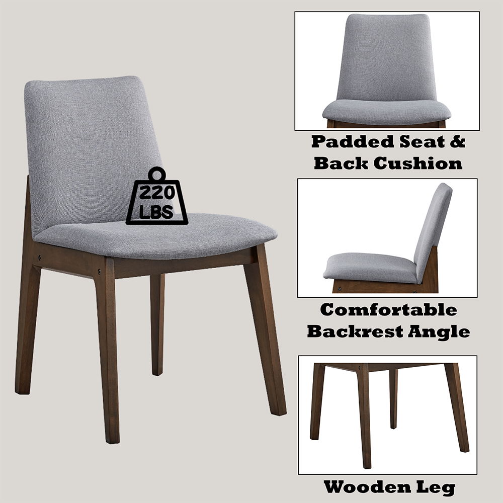Kaela - Side Chair (Set of 2) - Walnut, gray, view 7