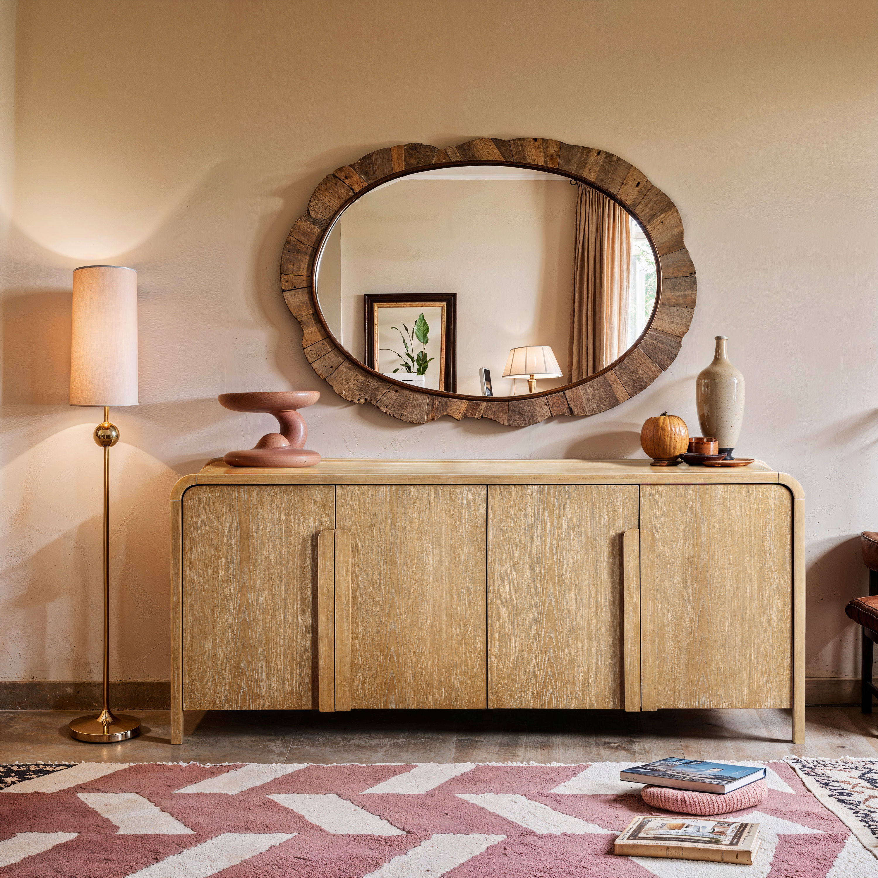 Harmony - Oak Veneer And Solid Wood Sideboard/Buffet - Natural