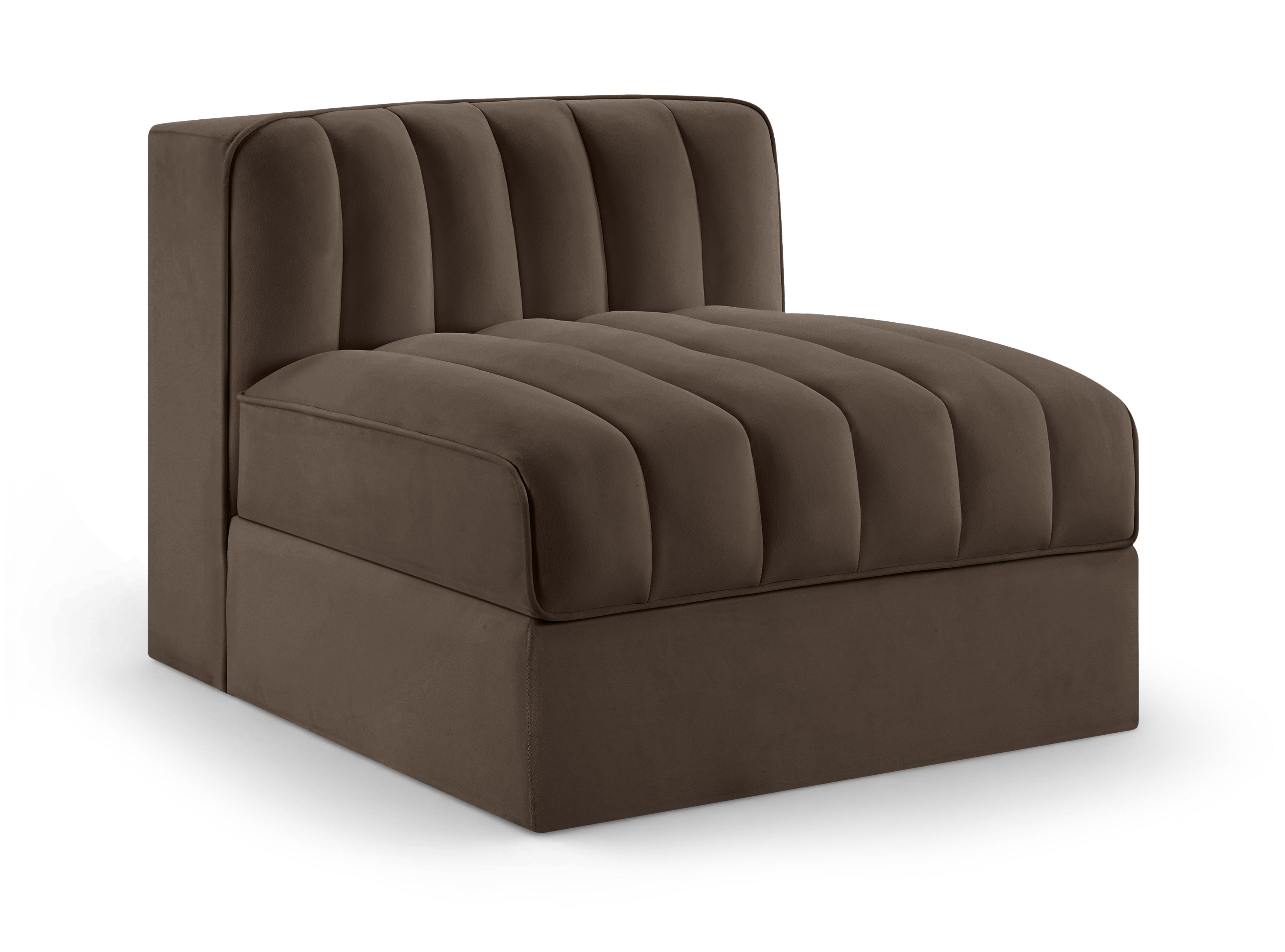 Velvet Performance Fabric Upholstered Modular Armless Chair