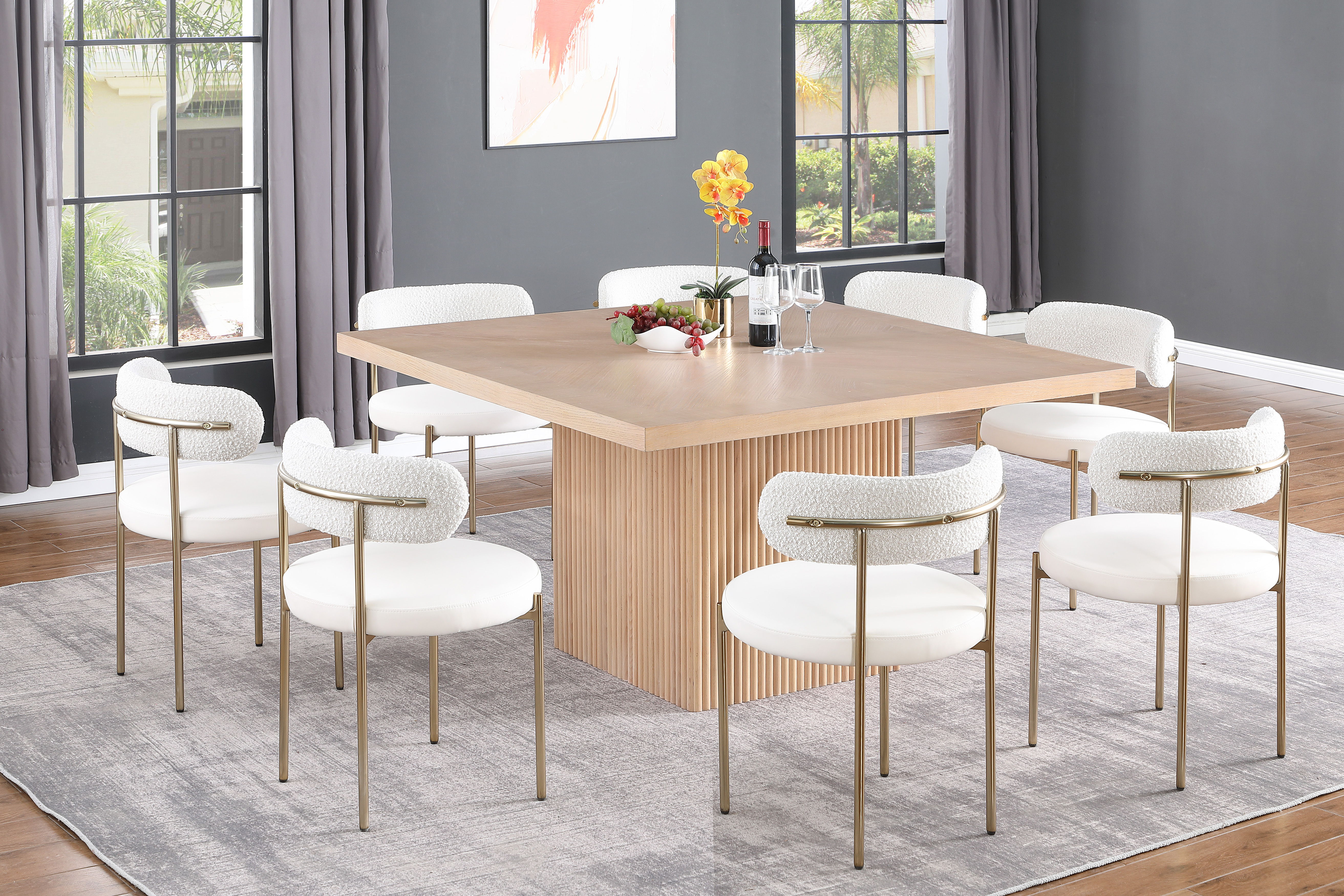 Belinda - Oak Veneer Square Dining Table - Natural