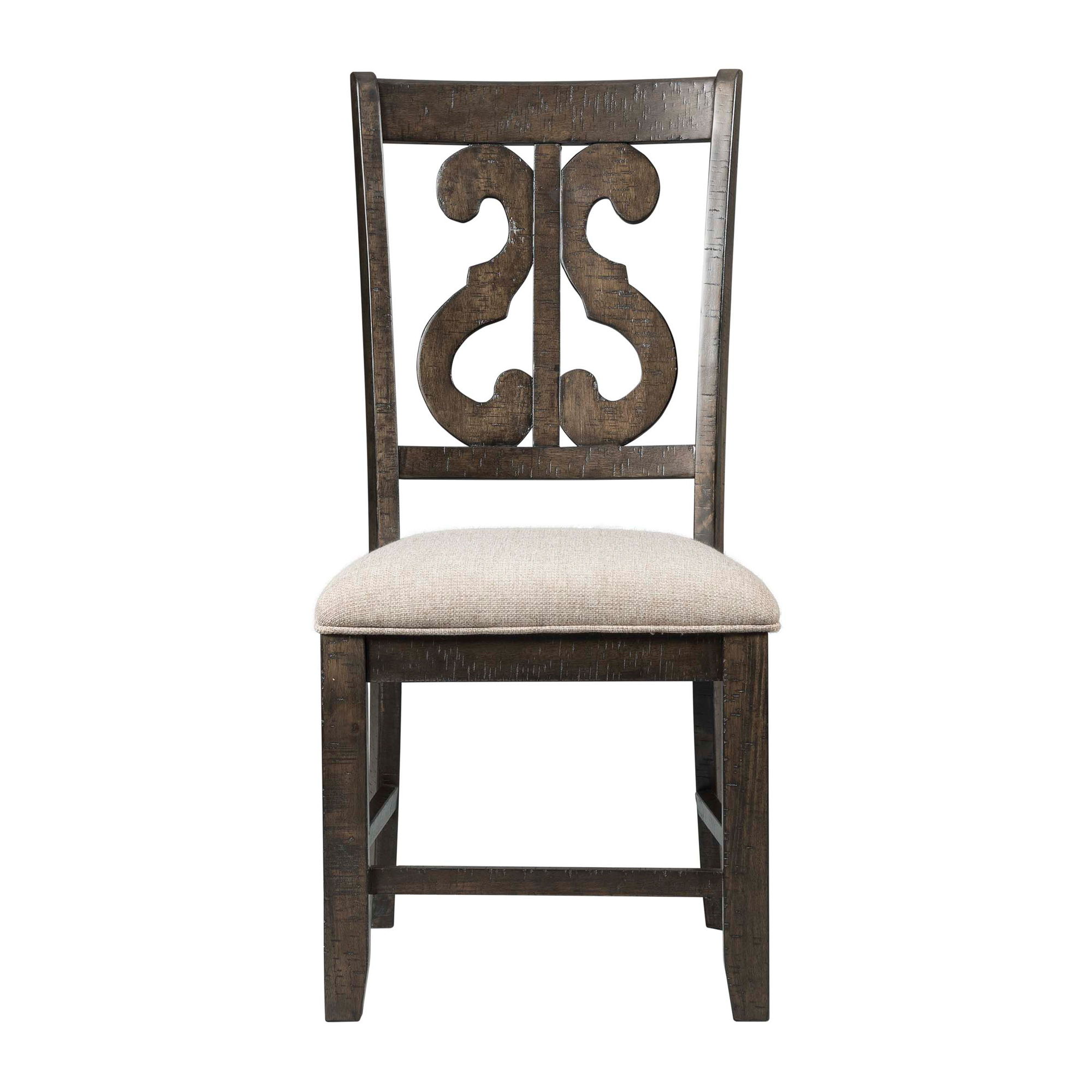 Stone - Wooden Swirl Back Side Chair (Set of 2) - Smokey Walnut
