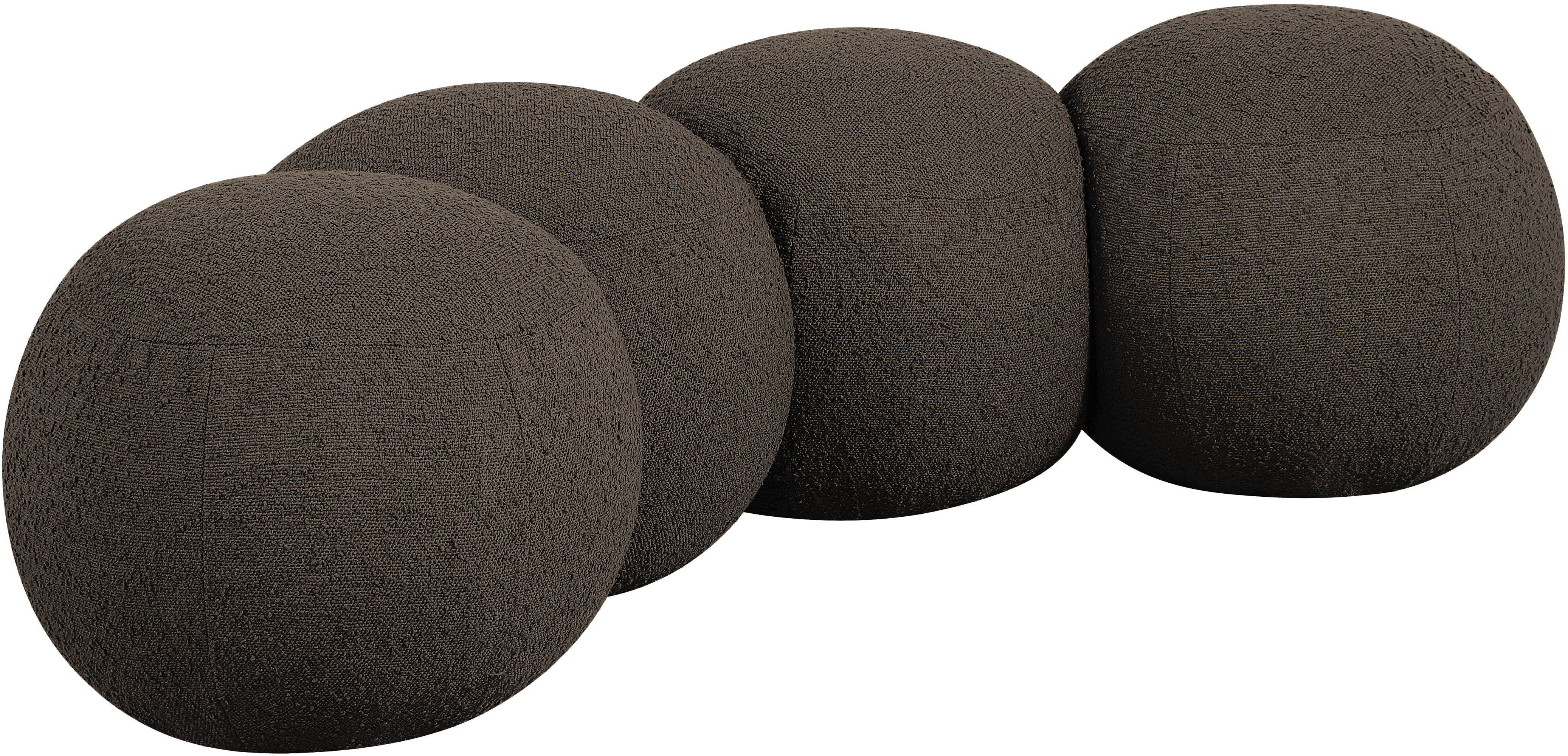 Apollo - 65" Boucle Fabric Bench - Brown