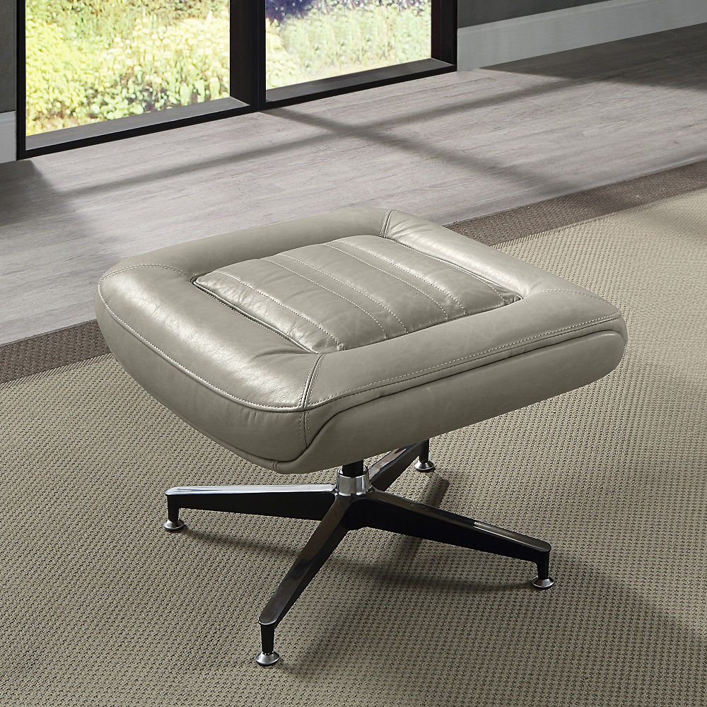 Piran - Ottoman - Twilight Top Grain Leather, gray