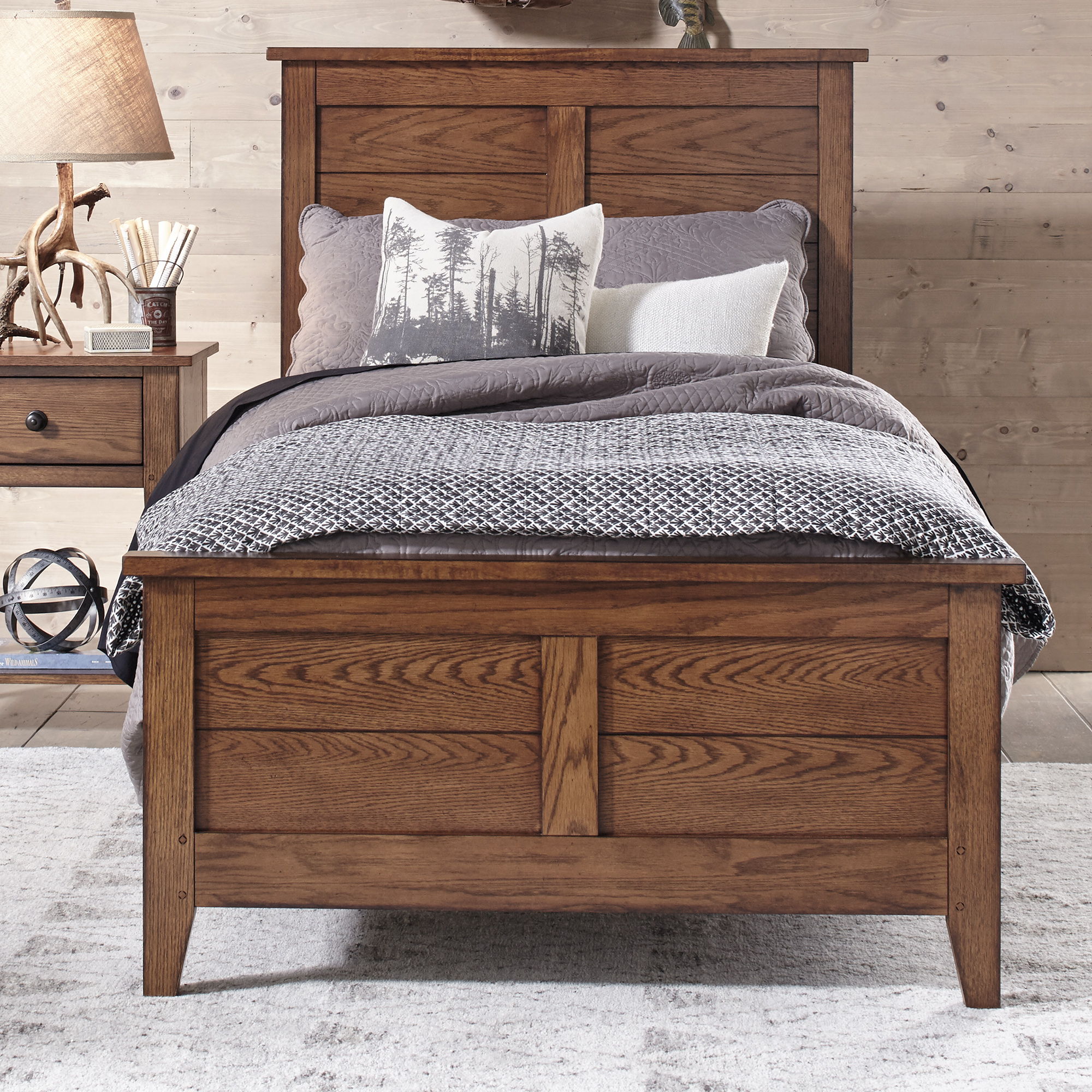 Liberty Furniture Grandpas Cabin - Twin Panel Bed - Light Brown