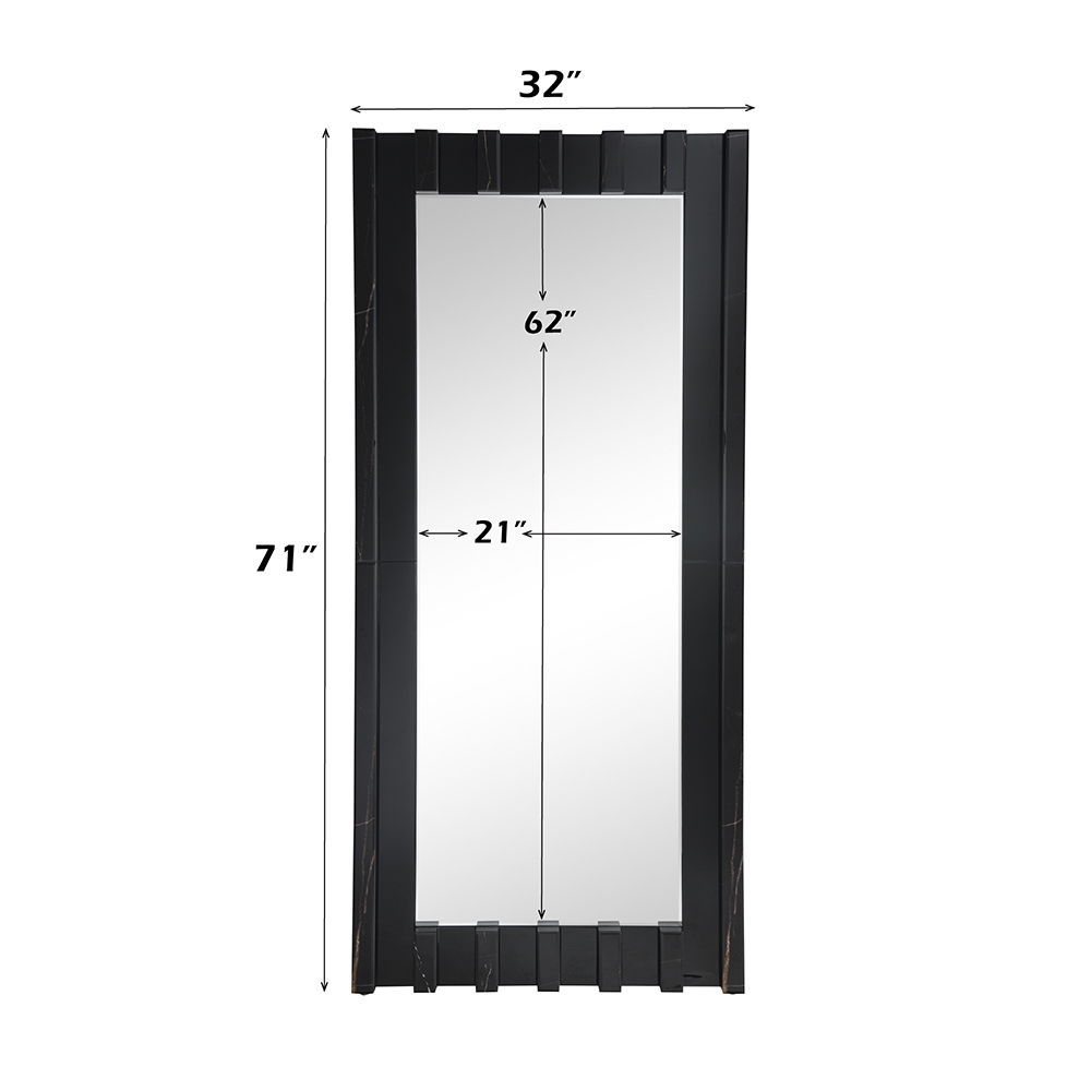 Dara - Floor Mirror - Black, black, view 3
