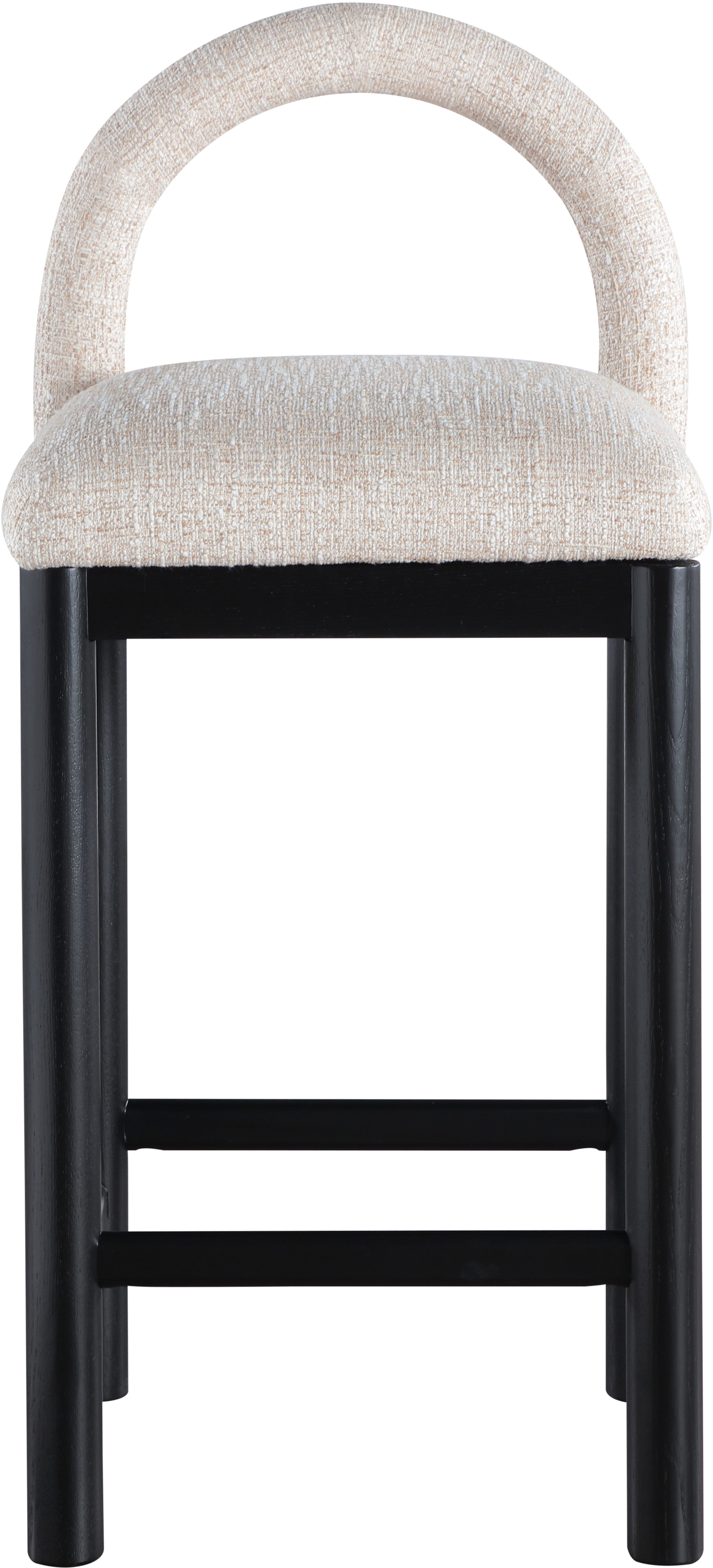 Conrad - Linen Counter Stool With Black Legs - Beige