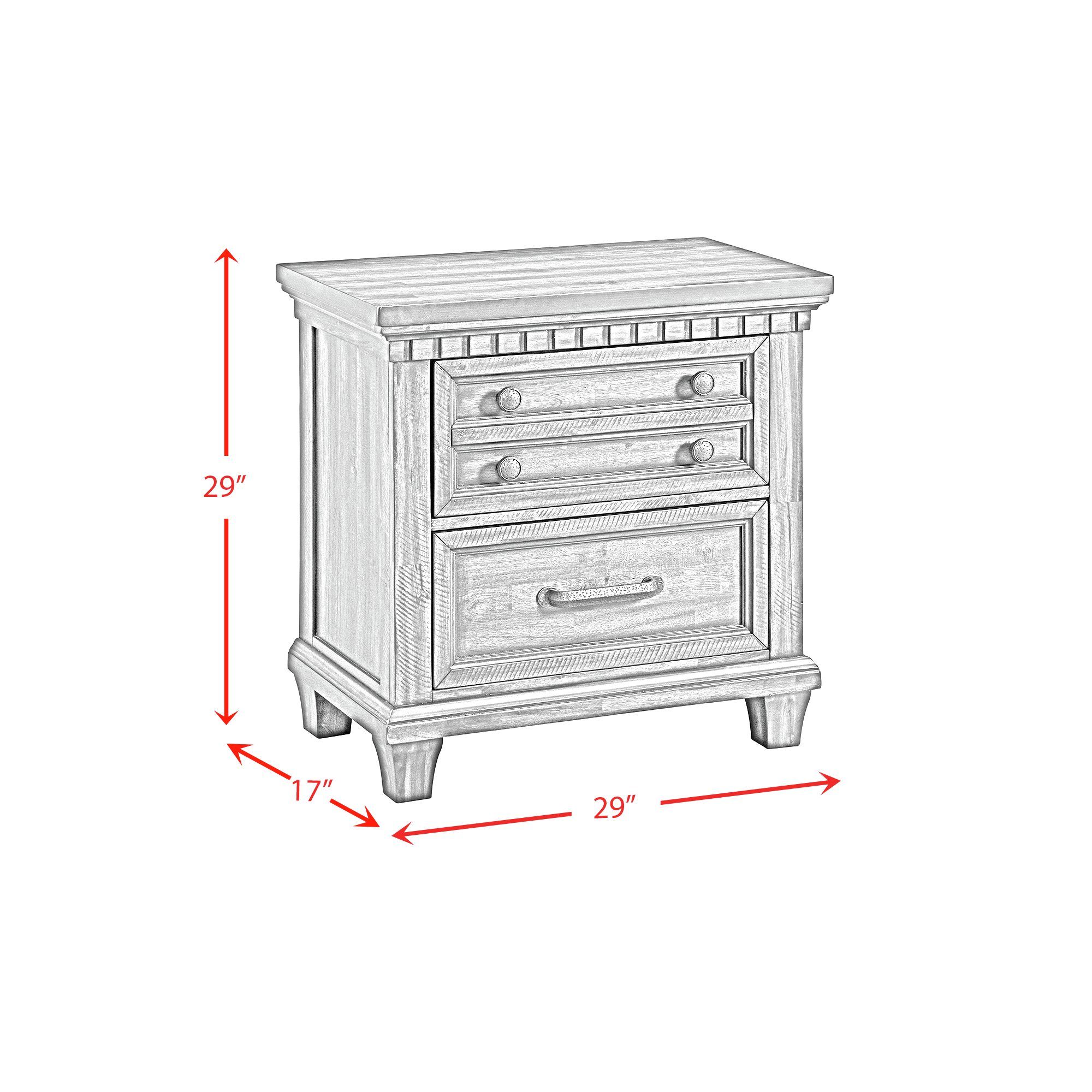 McCoy - Queen Storage 3 Piece Bedroom Set With 2 Nightstands - Antique White