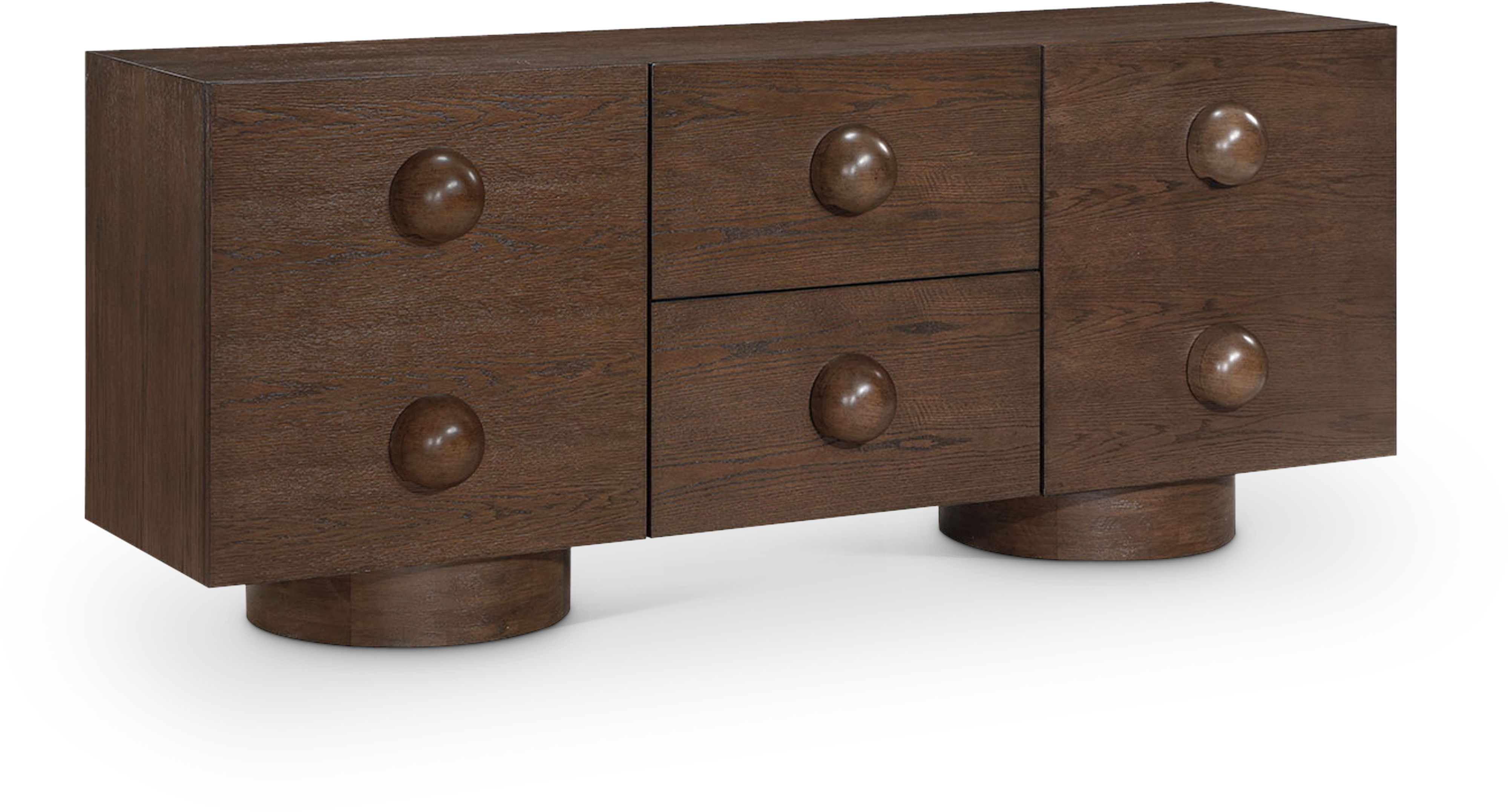 Bubble - Rubberwood with Oak Veneer Sideboard / Buffet - Brown