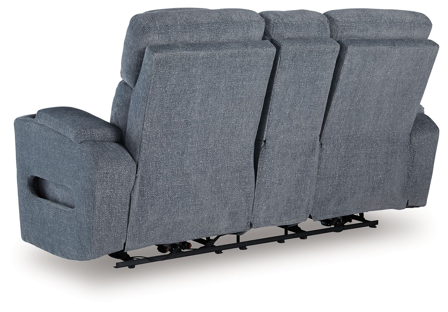 Ashley Furniture Studio Cave - Power Reclining Loveseat with Console - Steel - Image 6